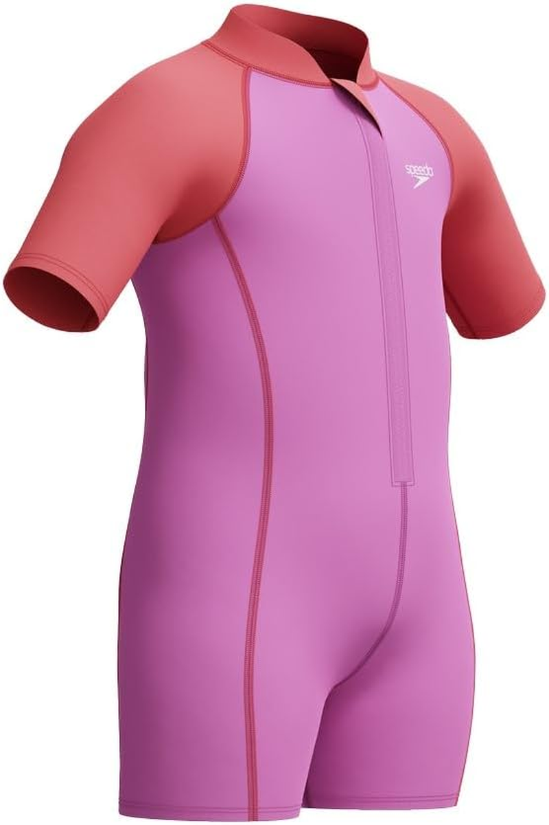 Speedo Girl'S Learn to Swim Neoprene Swimsuit, Neon Violet, 3 image number 1