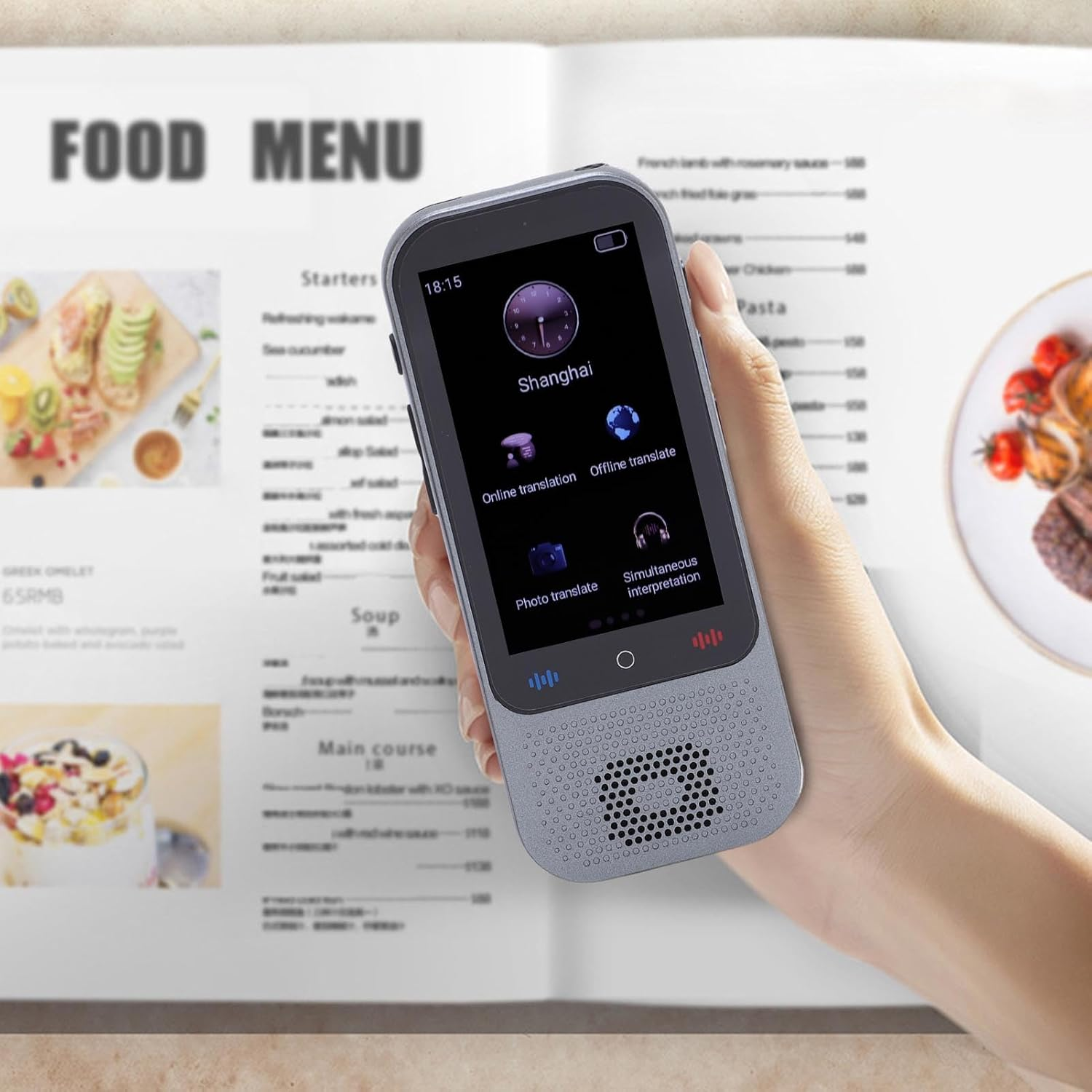 138 Language Translator Device, 1GB +8GB Offline Online Photo Voice Translation, Real Time Two Way Voice Translation Device with 3.0In Touch Screen, for Travel Business Learning image number 2