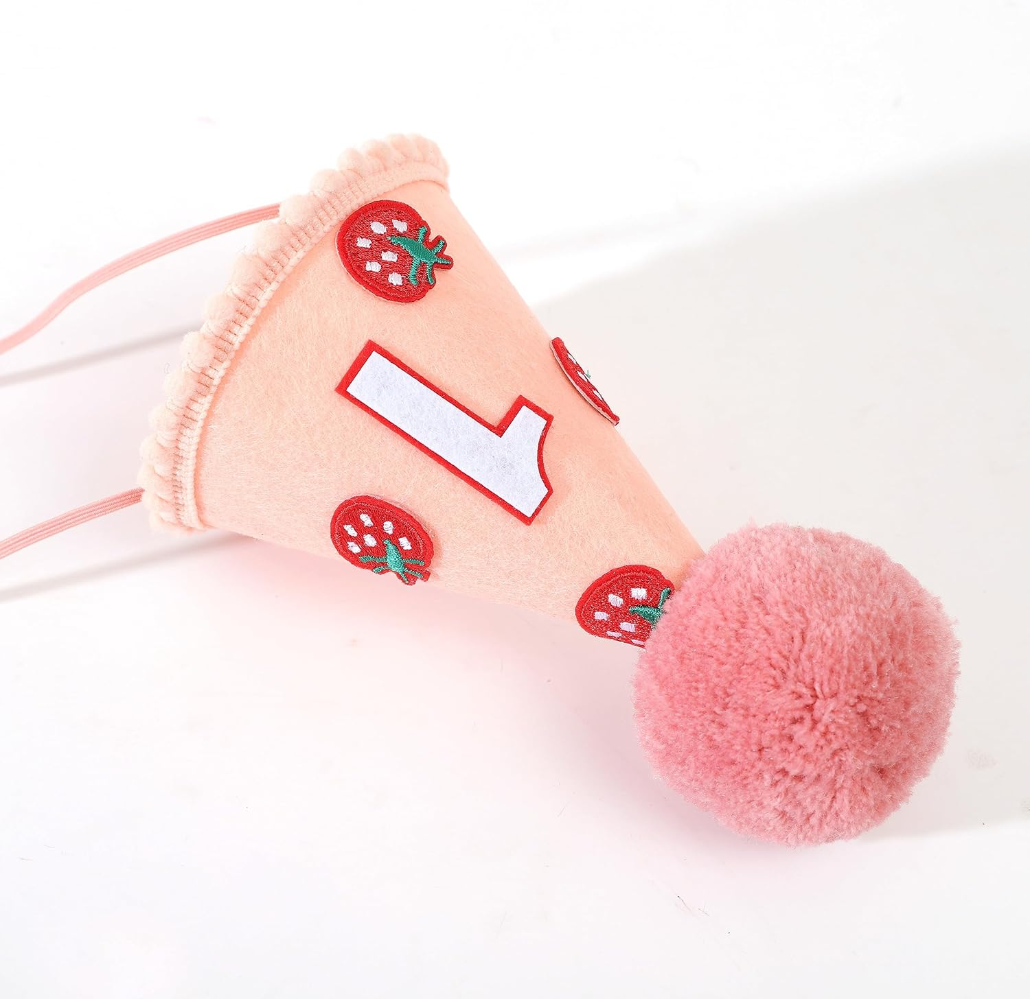 Agkvw Strawberry 1St Birthday Hat - Sweet One Birthday Decoration, Strawberry Birthday Crown, Pink Felt First Birthday Hat for Baby Girls image number 2