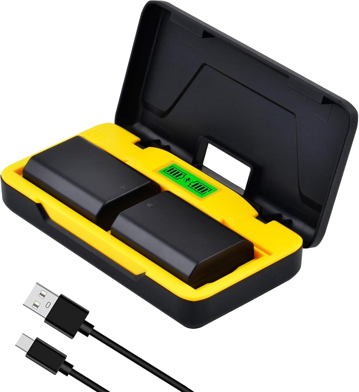 Tectra 2-Pack NP-FZ100 Battery with Type-C PD 20W Fast Charger Case for Sony ZV-E1 FX3 FX30 A7 III A6600 A6700 A7S III A7 IV A7R III A7C A9 A9 II A9R A9S A7R IV A7R V