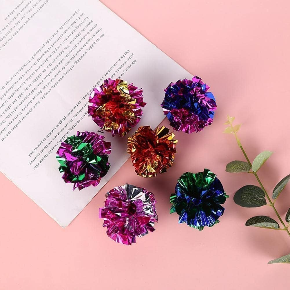 10 Pack Crinkle Balls Cat Toys, Lightweight Colorful Crinkle Rustle Sound for Indoor Kitten Toys Ball Interactive image number 3