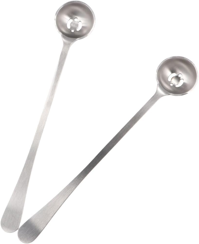 Stainless Steel Tableware Long Handle Olive Strainer Spoon Jar Tools Olive Scoop Jam Slotted Spoon (Silvery, One Size) image number 5