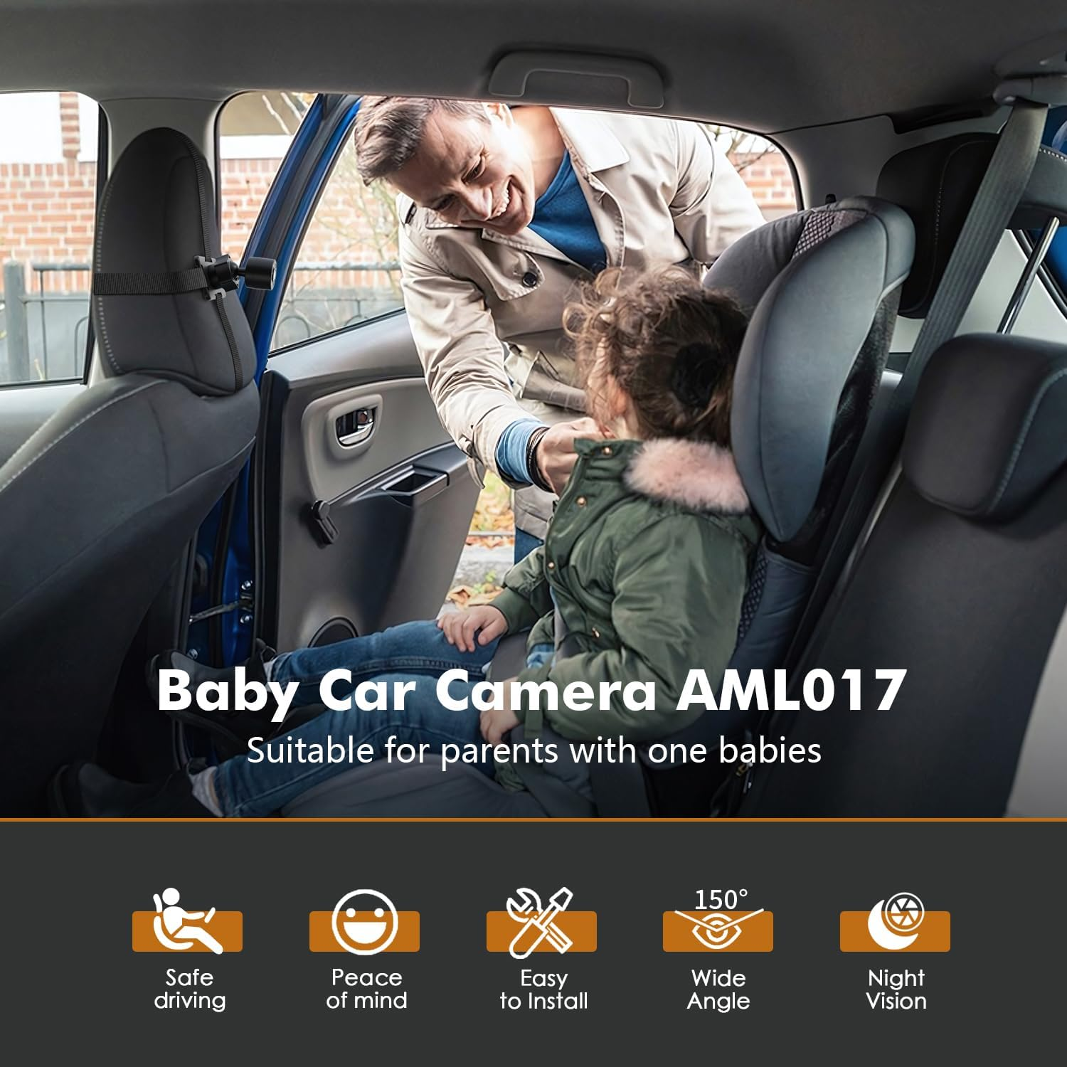 Itomoro Baby Car Camera, View Infant in Rear Facing Seat with Wide Crystal Clear View,Usb Easy Install Car Camera for Baby 1080P image number 2