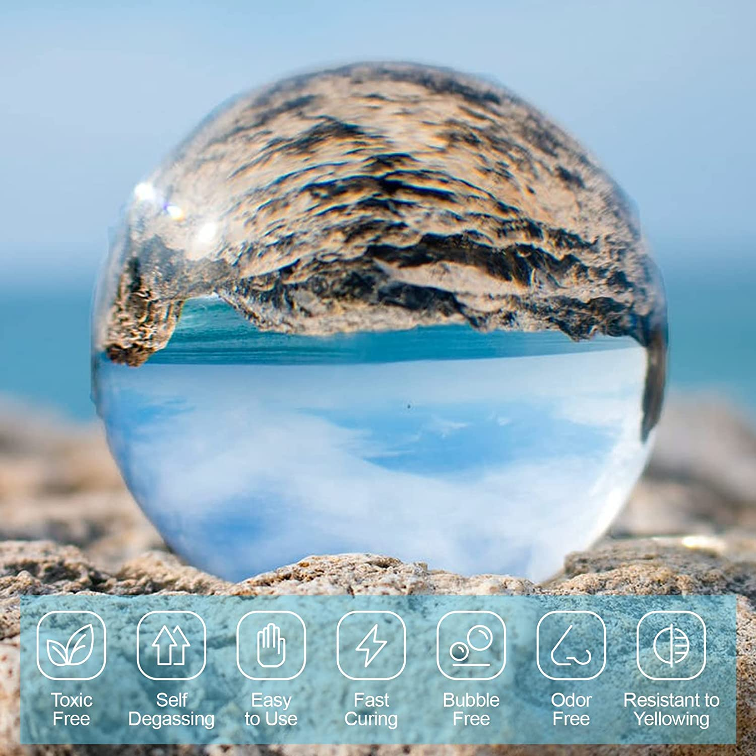 UV Lamp+2 Pieces 100G Upgrade Quick Cure Clear Hard Low Odor UV Resin+ Mat+Tool, UV Resin Starter Kit for Jewelry Making