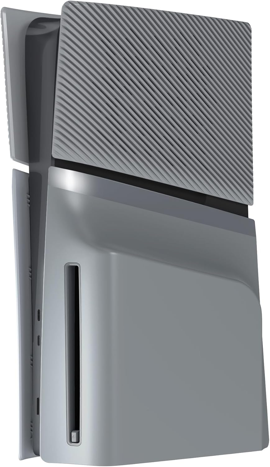 Extremerate Excover Console Replacement Top Bottom Cover Compatible with Ps5 Slim Disc Edition, Side Panel Faceplate Back Plate with Cooling Vent Shell Compatible with Ps5 Slim Disc - New Hope Gray image number 6