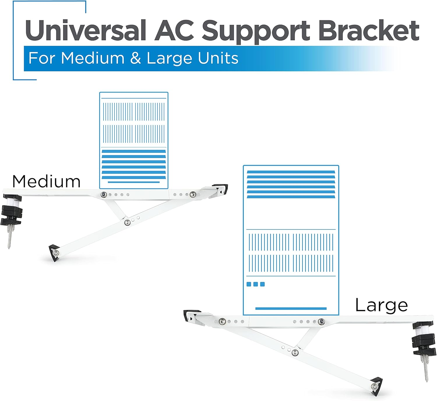 Air Conditioner Support Bracket for Outdoor Window AC, AC Window Bracket Supports up to 12,000 BTU & 165 Lbs, Heavy Duty AC Unit Mounting Bracket