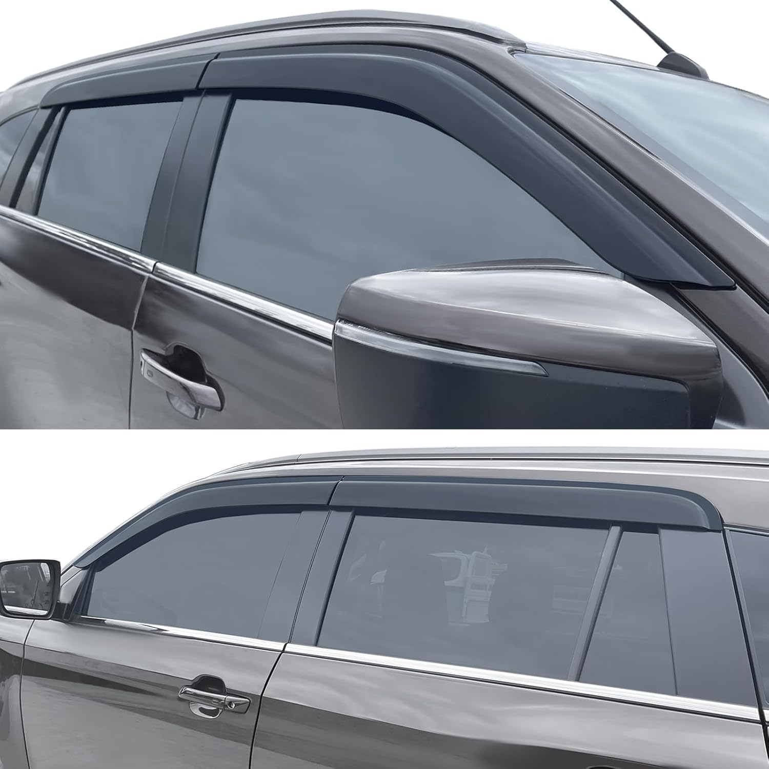 SUERAUTO4X4 Weather Shields for Isuzu MU-X MUX Accessories 2021-2025, Weathershields Wind Deflectors Window Visors Sun Rain Guard Injection Tinted Smoke Black Car Exterior, 4PCS Set image number 3