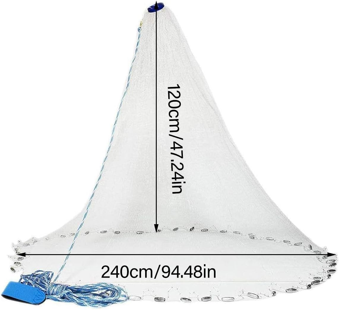 American-Style Hand-Throwing Net No-Ring Hand-Throwing Net Easy-Throwing Spin Net Fishing Net Fishing Net Monofilament Line image number 3