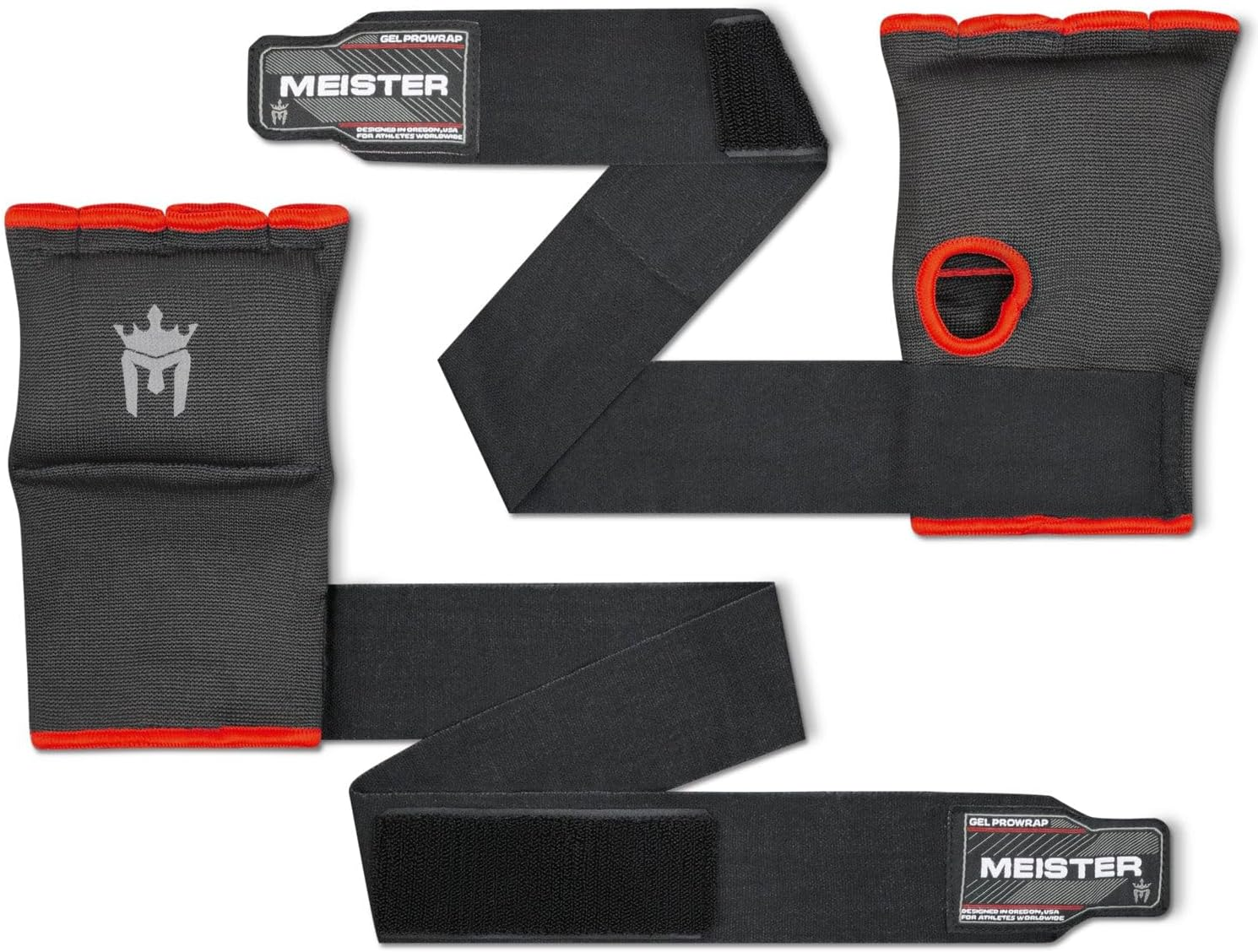 Meister MMA Gel-Padded Prowrap Hand Wraps (Pair) - Boxing, MMA, Training/Sparring - Black image number 2