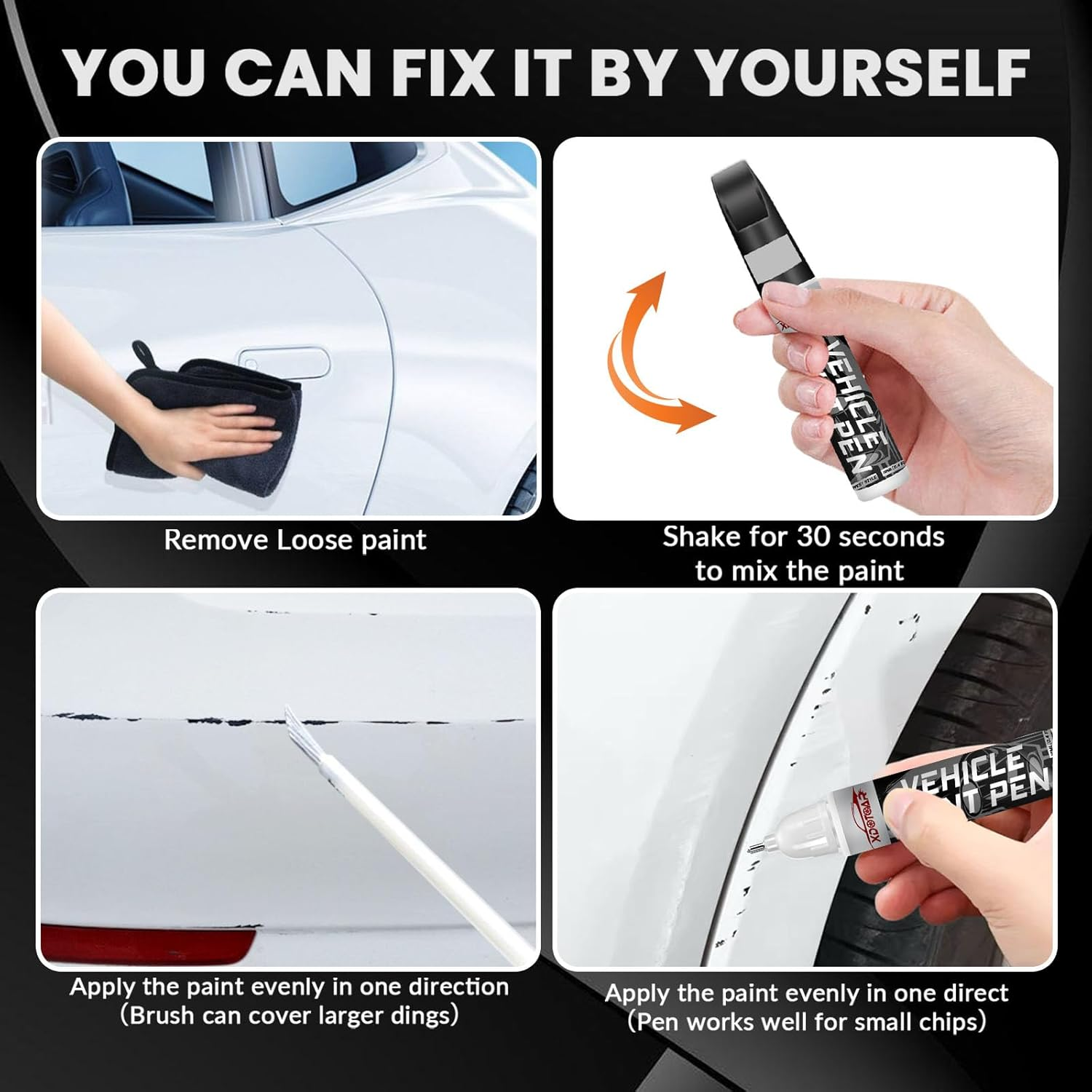 White Car Paint Touch up Pen, Color Accurate Touch up Paint for Cars, Professional Automotive Paint Scratch Repair, Lasting Auto Scratch Remover, Quick Drying, Easy to Use, Safe and Non-Toxic image number 2