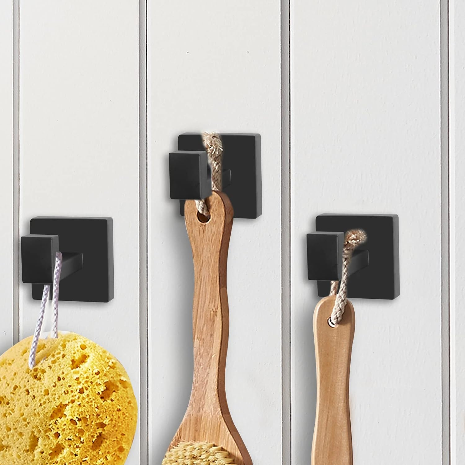 Ibosins 4 Pack Towel Hooks Hand Towel Holder for Bathroom Wall Livingroom Bedroom Kitchen Closet Heavy Duty Stainless Steel Hook Hanger for Robe, Bath Towel, Coat (Square Matte Black) - 4, Brushed Red Antique Bronze image number 4