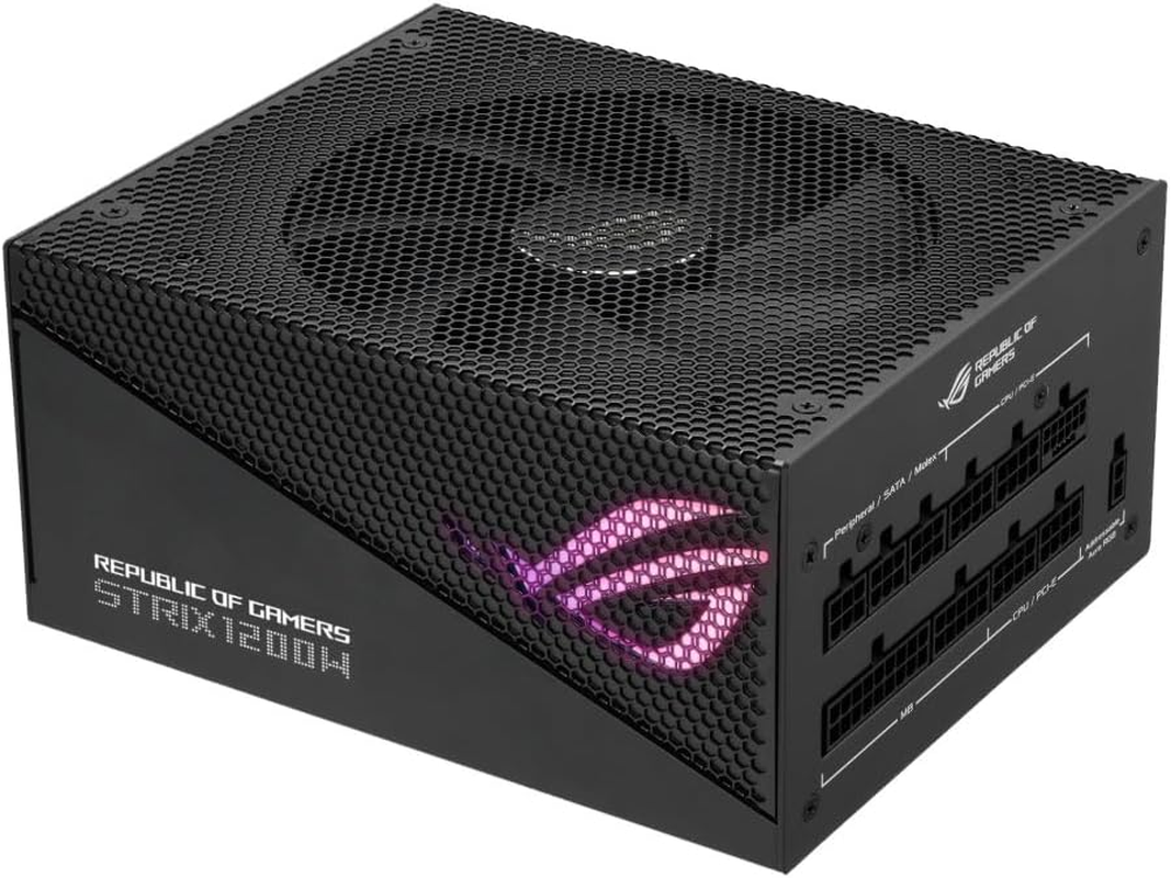 ROG Strix 1000W Gold Aura Edition (Fully Modular Power Supply, 80+ Gold Certified, ATX 3.0 Compatible, Pcie Gen 5.0 Ready, Dual Ball Bearing, Axial-Tech Fan, Aura Sync)