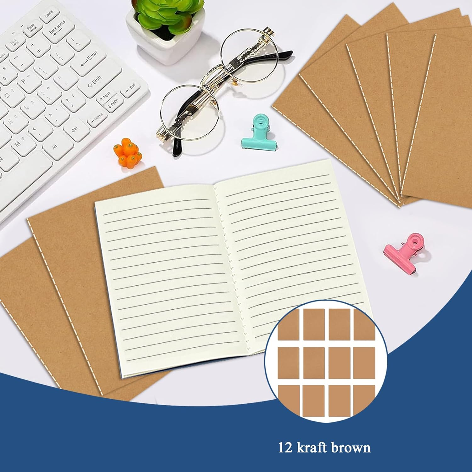 24Pack Mini Notebook Bulk, 3.5 X 5" Small Journal 36 Lined Pages(18 Sheets) Kraft Mini Jounrnal Soft Cover Writing Notepads for Kids Students Gifts School Home Office image number 4