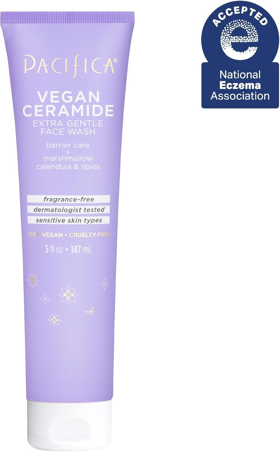 Pacifica Beauty 100% Vegan Ceramide Barrier Repair Extra Gentle Face Wash, Daily Facial Cleanser, Ecezma Association Approved, Safe for Sensitive Skin, Fragrance & Cruelty Free, 5 Fl Oz image number 3