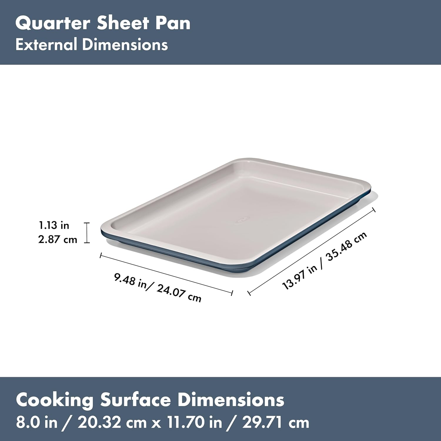 OXO Good Grips Non-Stick Pro Ceramic Coated Metal Bakeware 3-Piece Sheet Pan Set &ndash; Storm Blue - Storm Blue image number 3