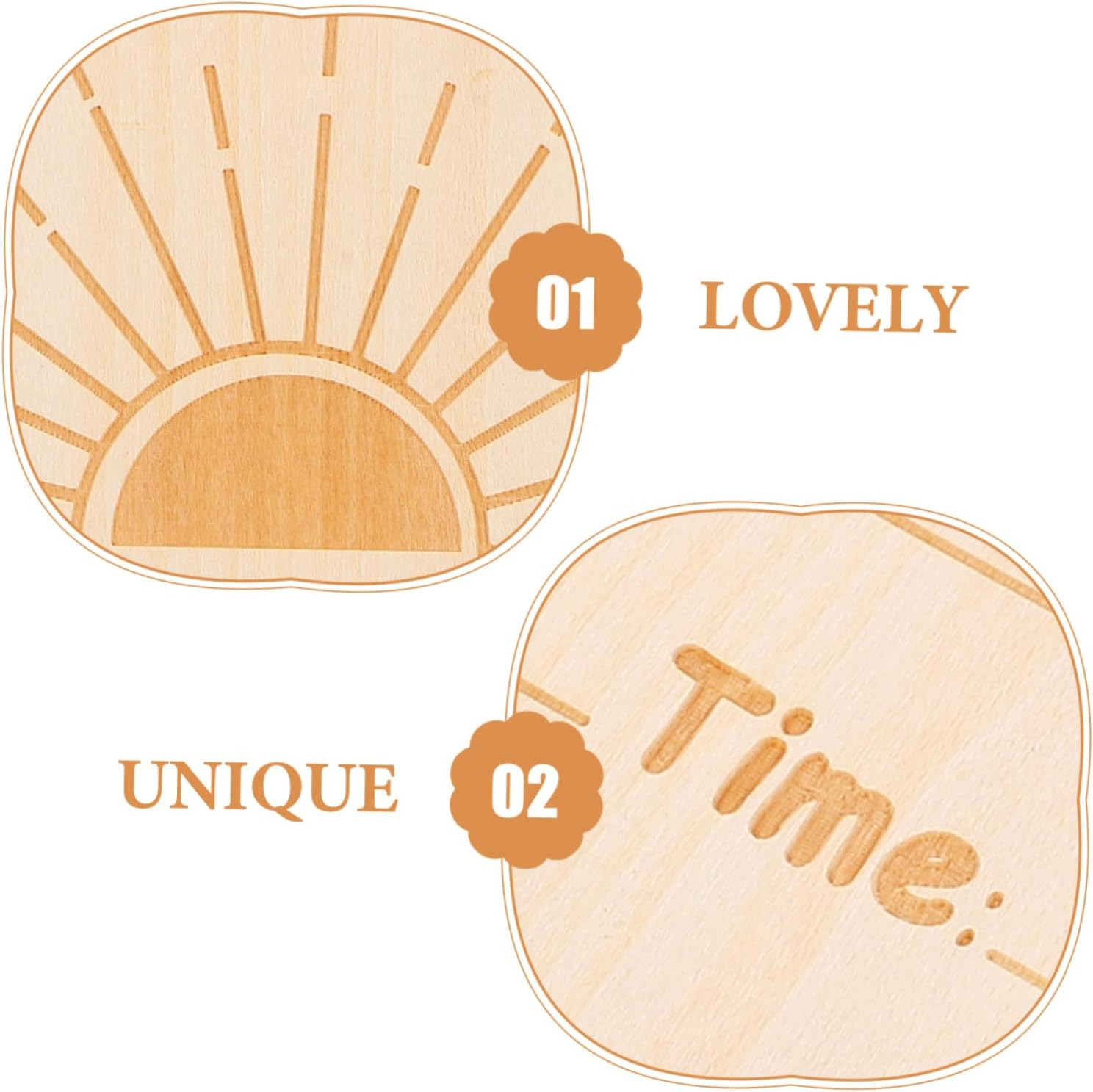 Healifty round Name Announcement Sign Natural Wood Plaque for Newborn for Birth Details Shower Safe and Celebrate Growth