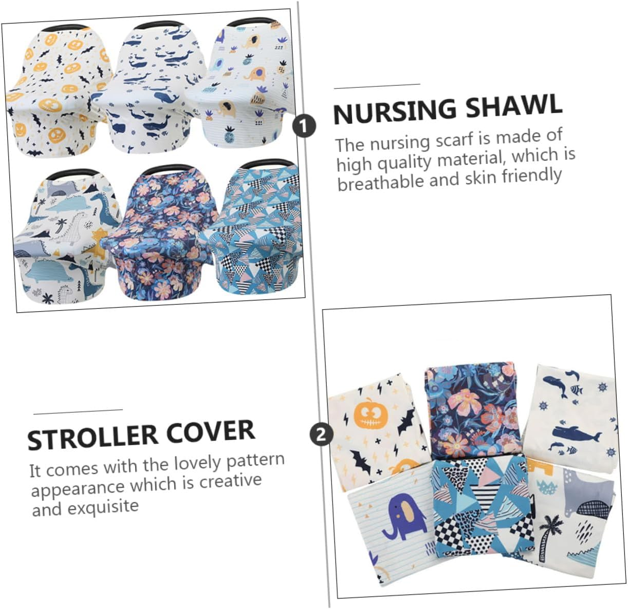 Multifunctional Cotton Nursing Cover Stroller Shield Breathable Anti-Exposure Breastfeeding Cloak Scarf for Outdoor Travel and Care image number 6