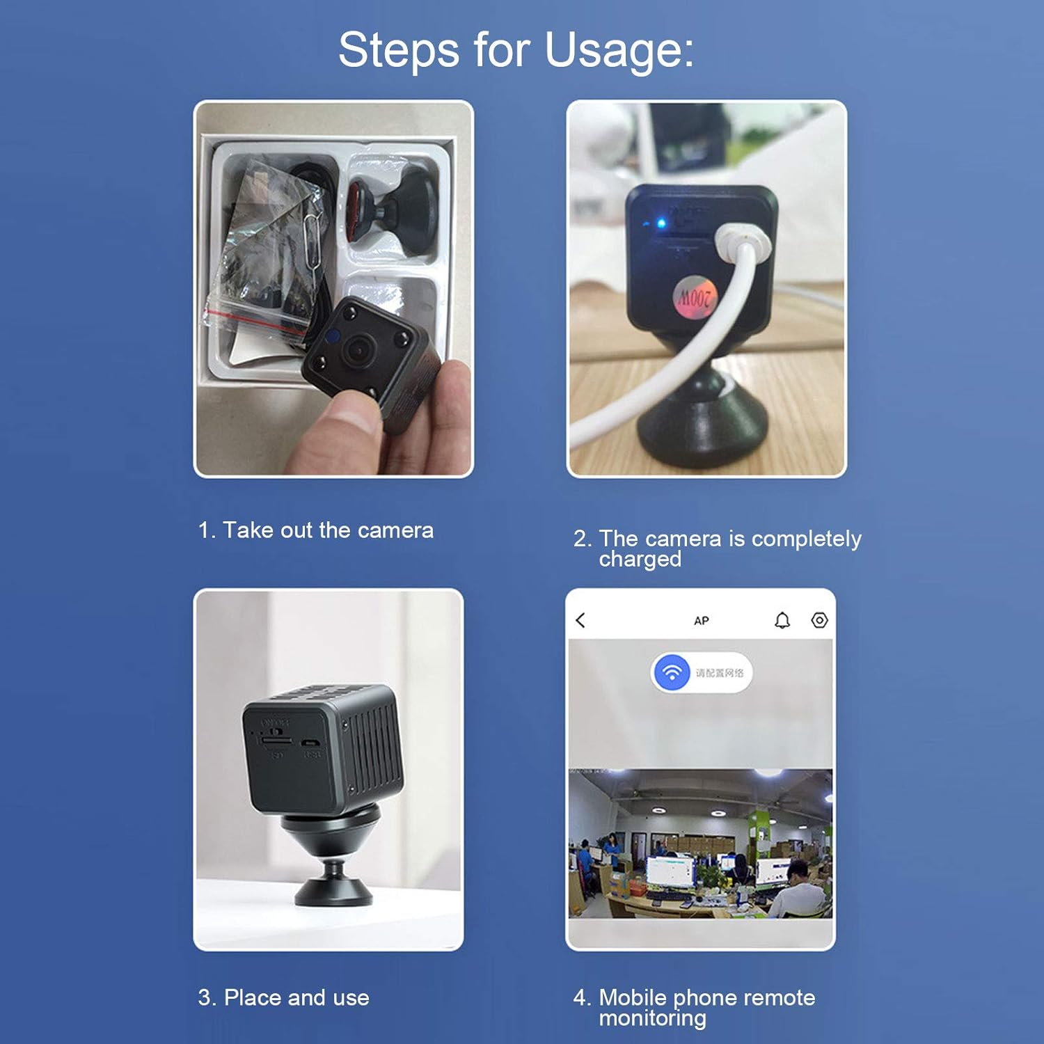 Security Camera, 1080P High‑Definition Wireless Camera, Home Security Camera System Mobile Remote for Office Home image number 1