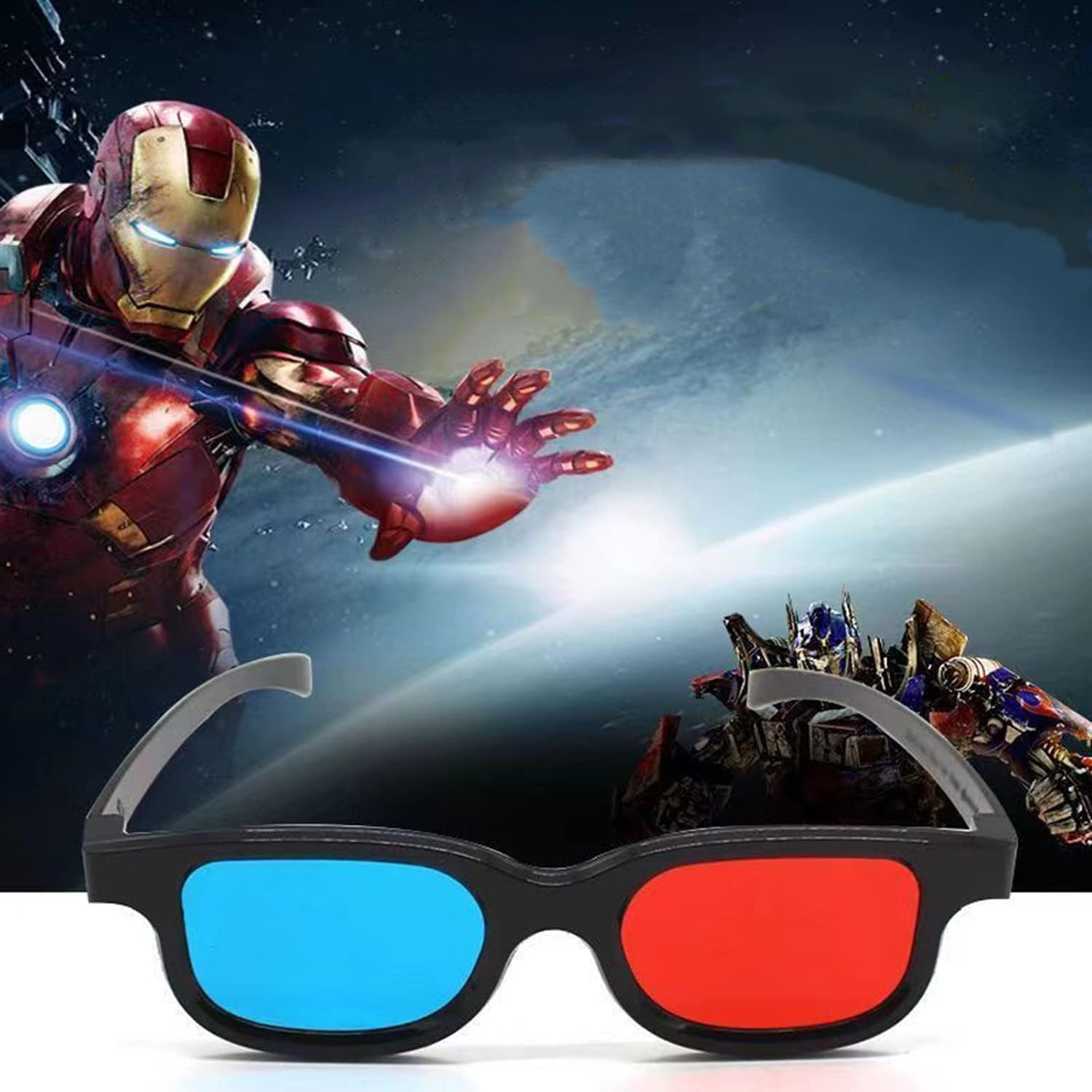 3D Glasses, 5 Pairs of Red and Blue 3D Vision Glasses for Watching 3D TV, 3D Movies and Playing 3D Games image number 1