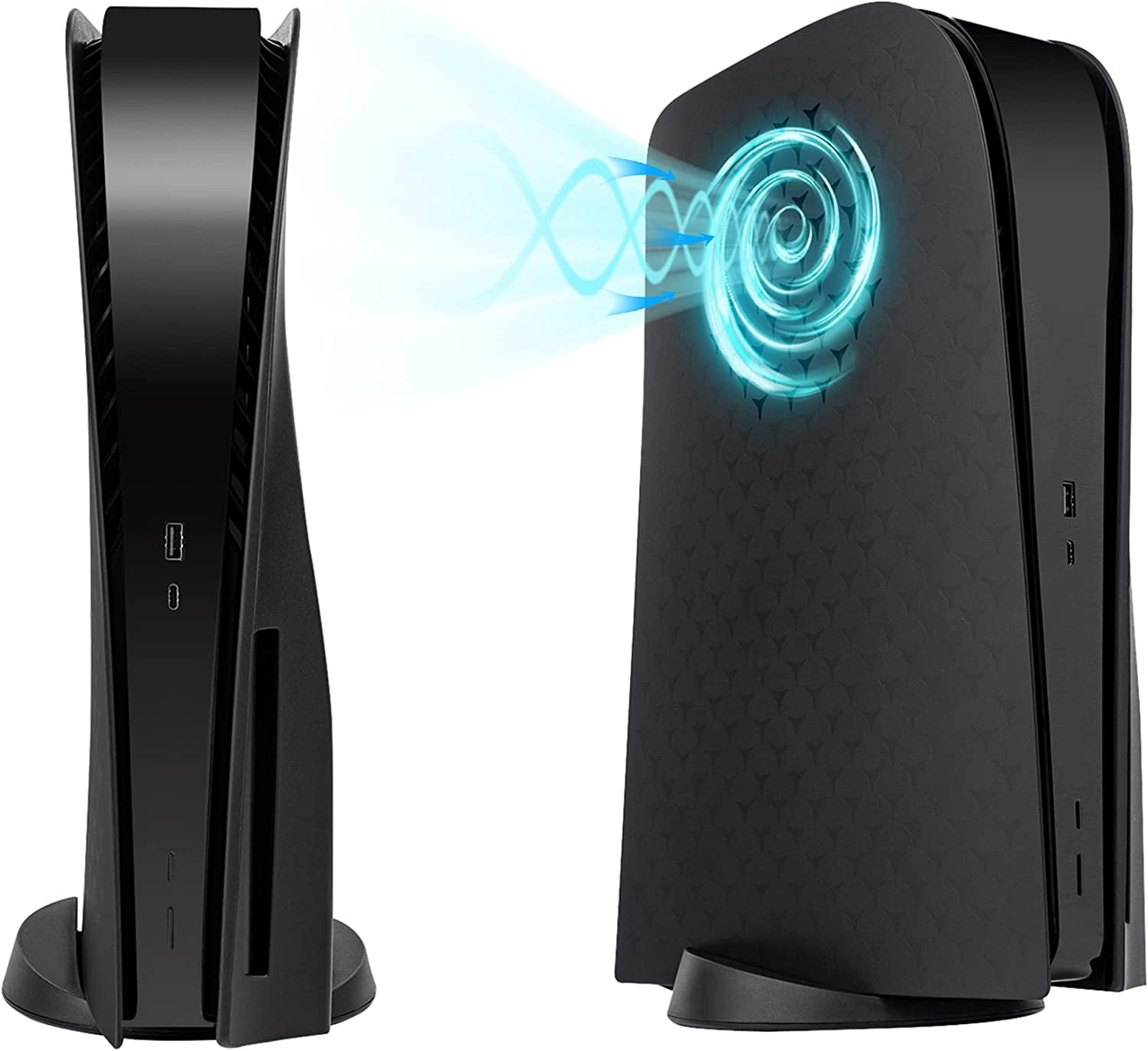 Mcbazel Disc Panel for PS5 Disc Edition, PS5 Faceplate with Cooling Vents Version Replacement Side Plate Hard ABS Defend It from Dust Scratches Damage PS5 Plate Case Cooling Matte(Not for PS5 Slim) image number 2