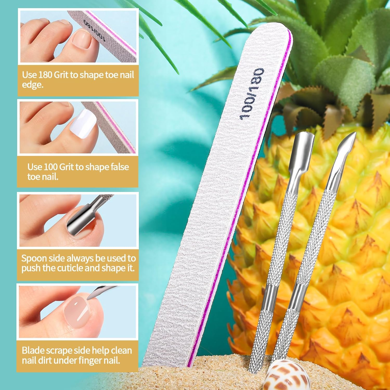 Teenitor White Press on Toenails for Women with Nail Glue, 120Pcs White Toe Nail Press Ons Acrylic Toenail Kit, Toe Nail Tips Square, Fake Toe Nails Glue on Toe, False Toenails for Missing Toenail image number 6