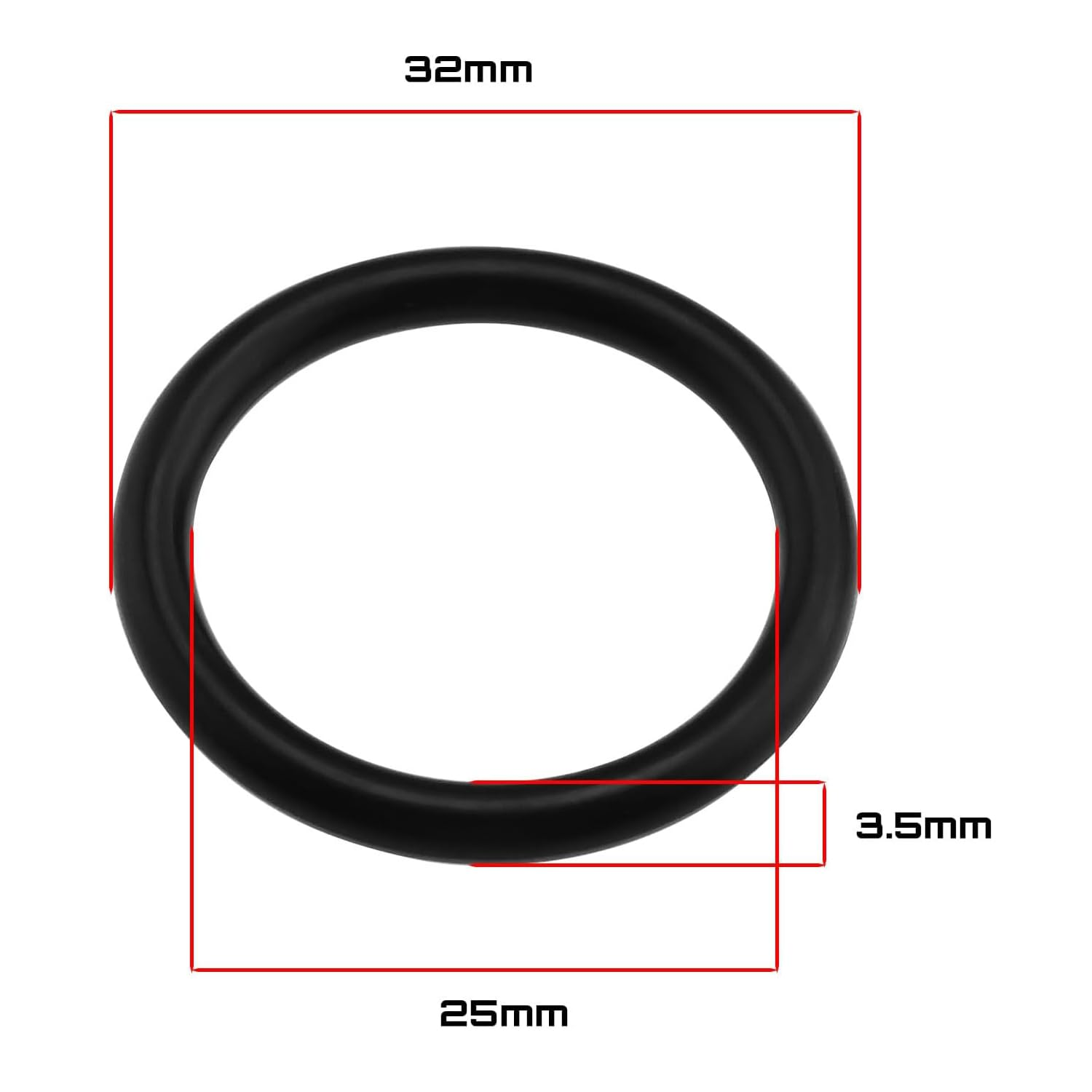 Lyfengdeam 10Pcs Nitrile Rubber O-Rings, 32Mm OD 25Mm ID 3.5Mm Width Rubber Washers Spacer O-Rings Gasket Kit image number 2