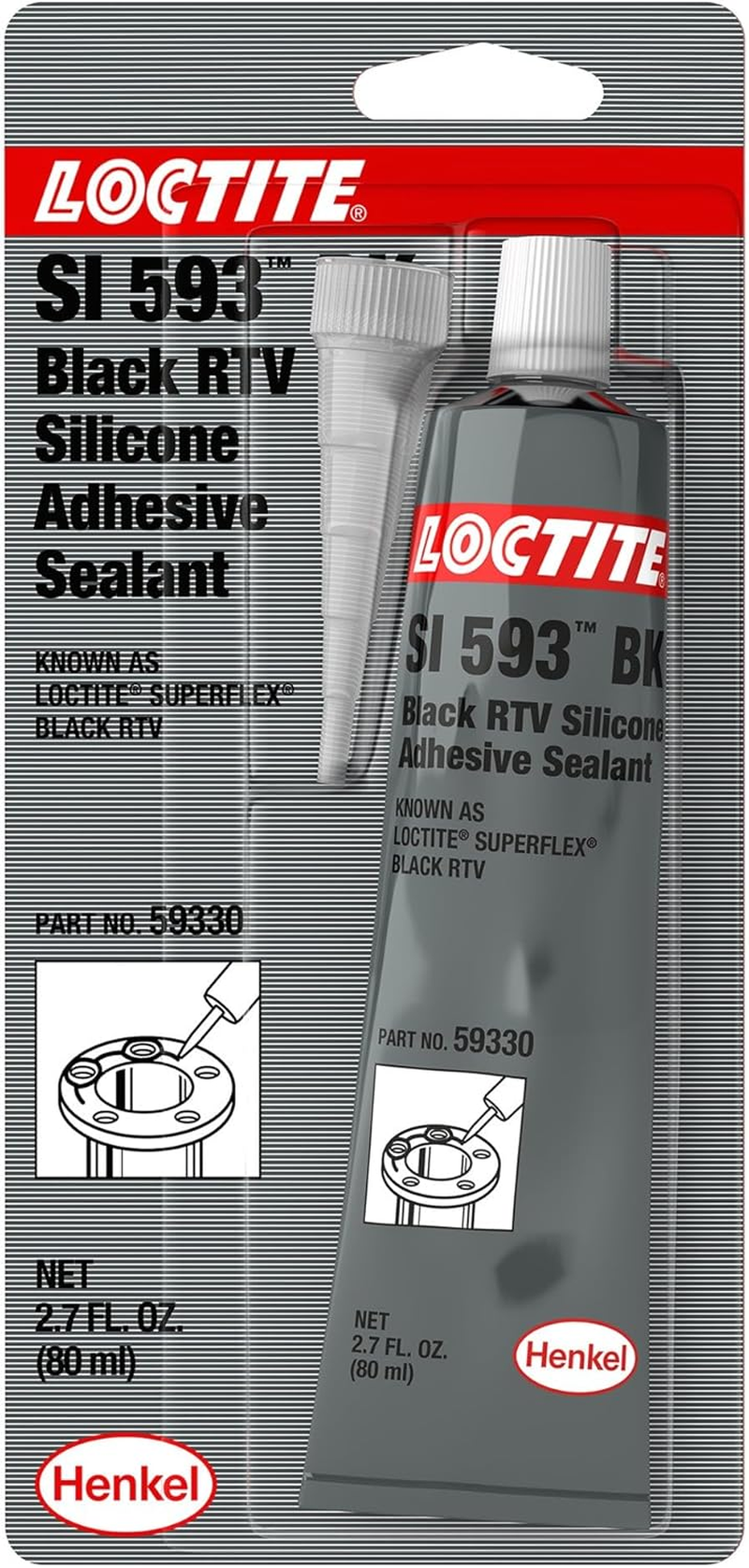 Loctite SI 593 Black RTV Silicone Adhesive Sealant | Superflex, High-Performance Gasket Maker | Flexible, UV & Ozone Resistant | General Purpose, 85G image number 1
