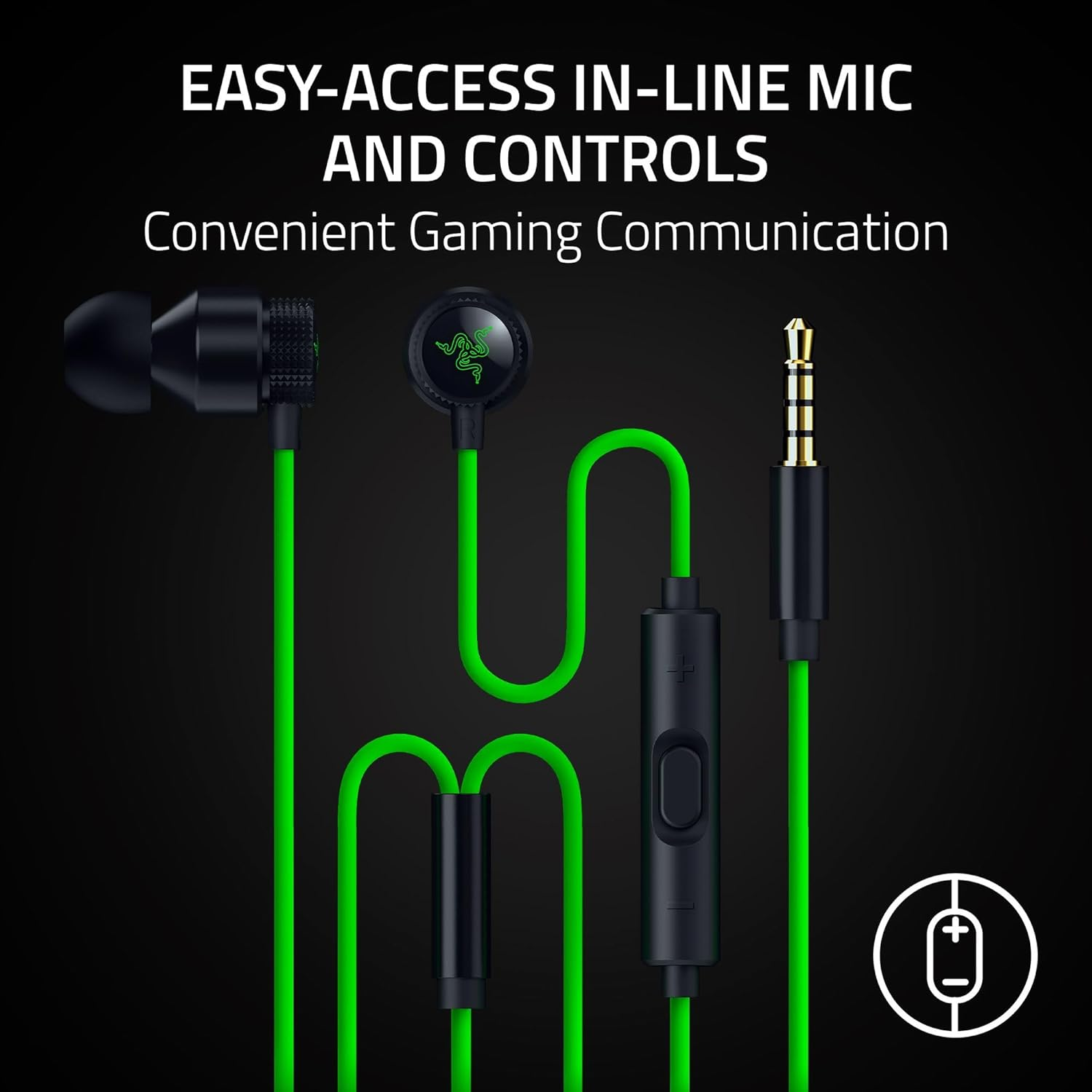 Razer Hammerhead V3 - Wired Earbuds for Gaming - Universal Wired Earbuds with In-Line Mic & Volume Control for Phones, Tablets, Handhelds and Pcs image number 3