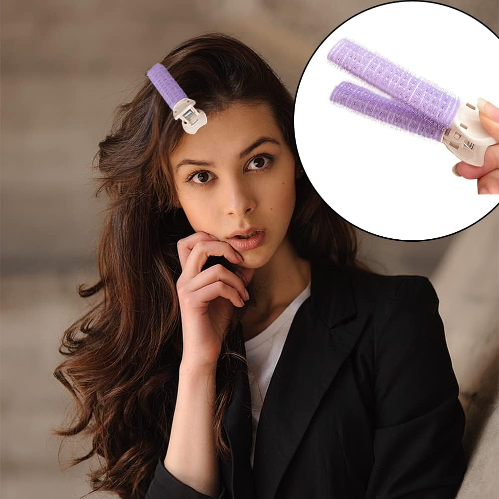 10 PACK Volumizing Hair Root Clips for Fluffy Hair Volume and Root Lift Tool - Heatless DIY Hair Curler for Long and Short Hair (Purple) - Blue image number 3