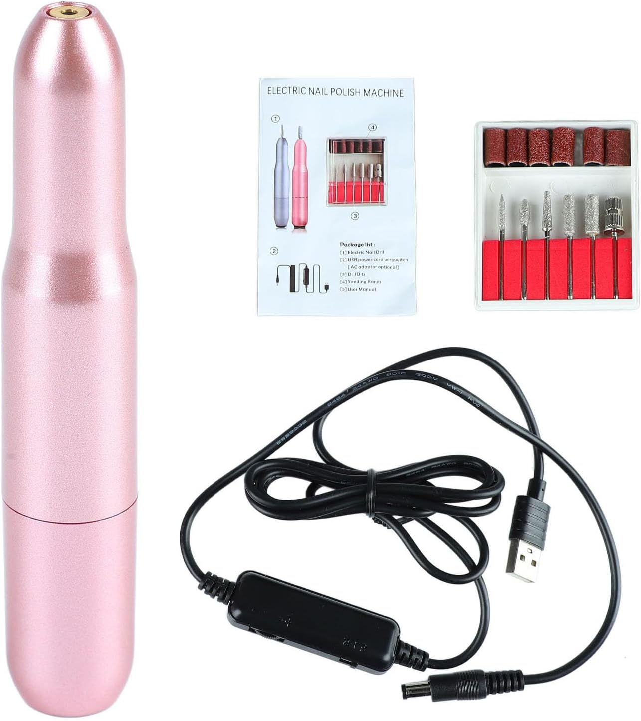 Electric Nail Drill Machine Professional 20000 RPM Quick Removal Low Noise Nail Polishing Machine Electric Nail Grinder Nail Tools Nail File Machine, Nail Polishing Machine