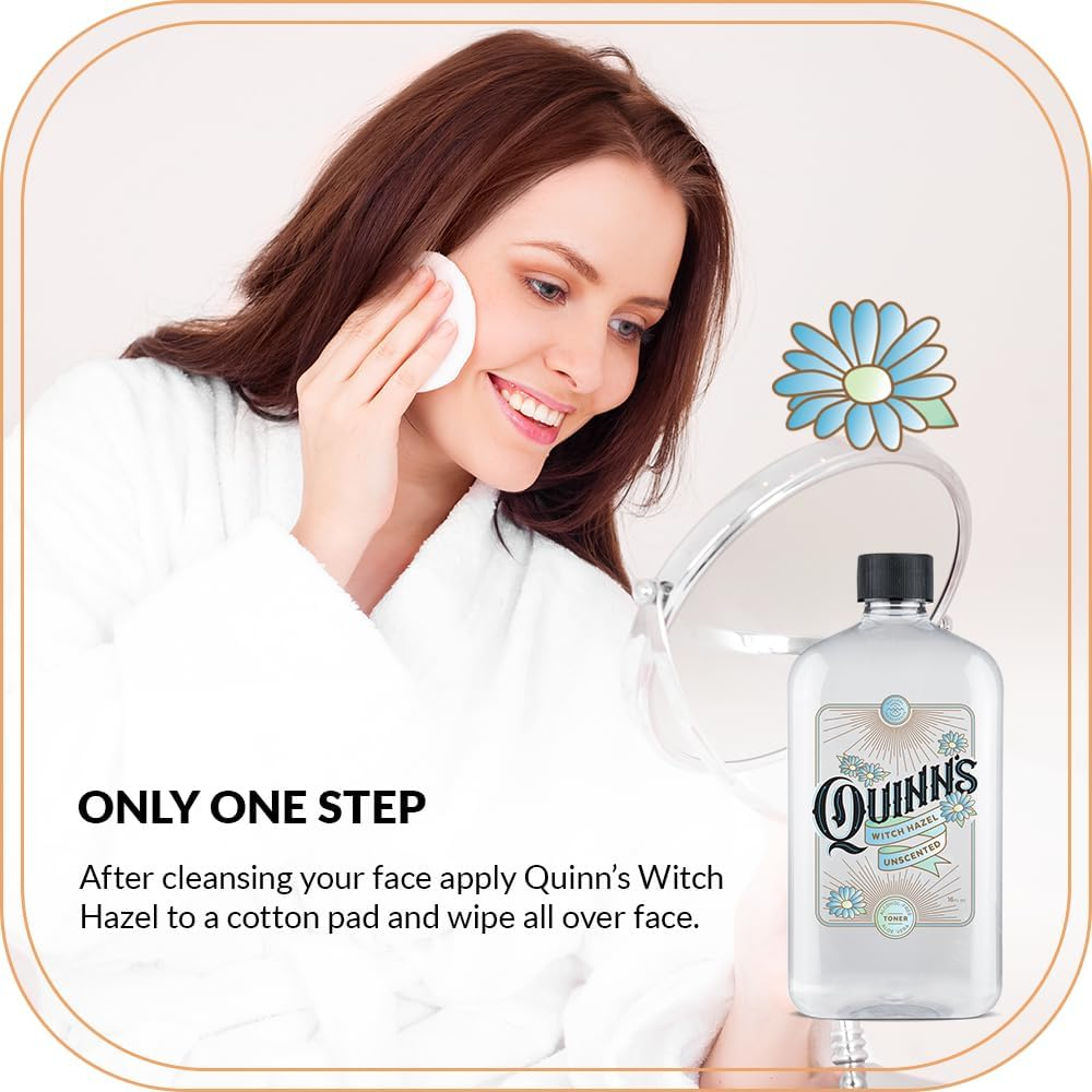 Quinn'S Alcohol-Free Witch Hazel 470Ml - Unscented Aloe Vera Natural Toner for Face & Skin