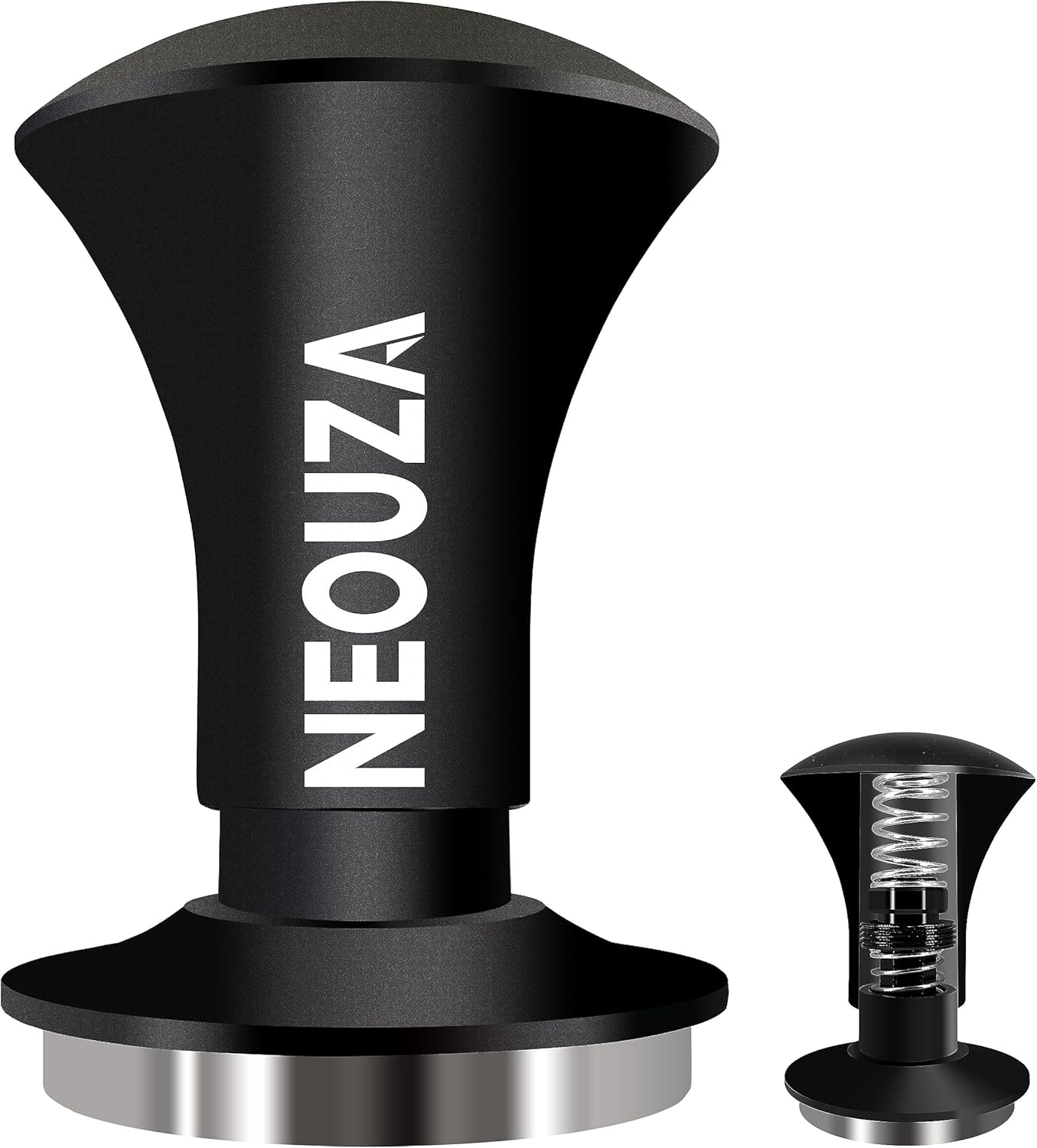 NEOUZA Espresso Tamper V2 Dual Calibrated Spring Loaded for Coffee Machine Portafilter, anti Pressure Deflection, Refined Handle, Stainless Ripple Base (53.3Mm) image number 6