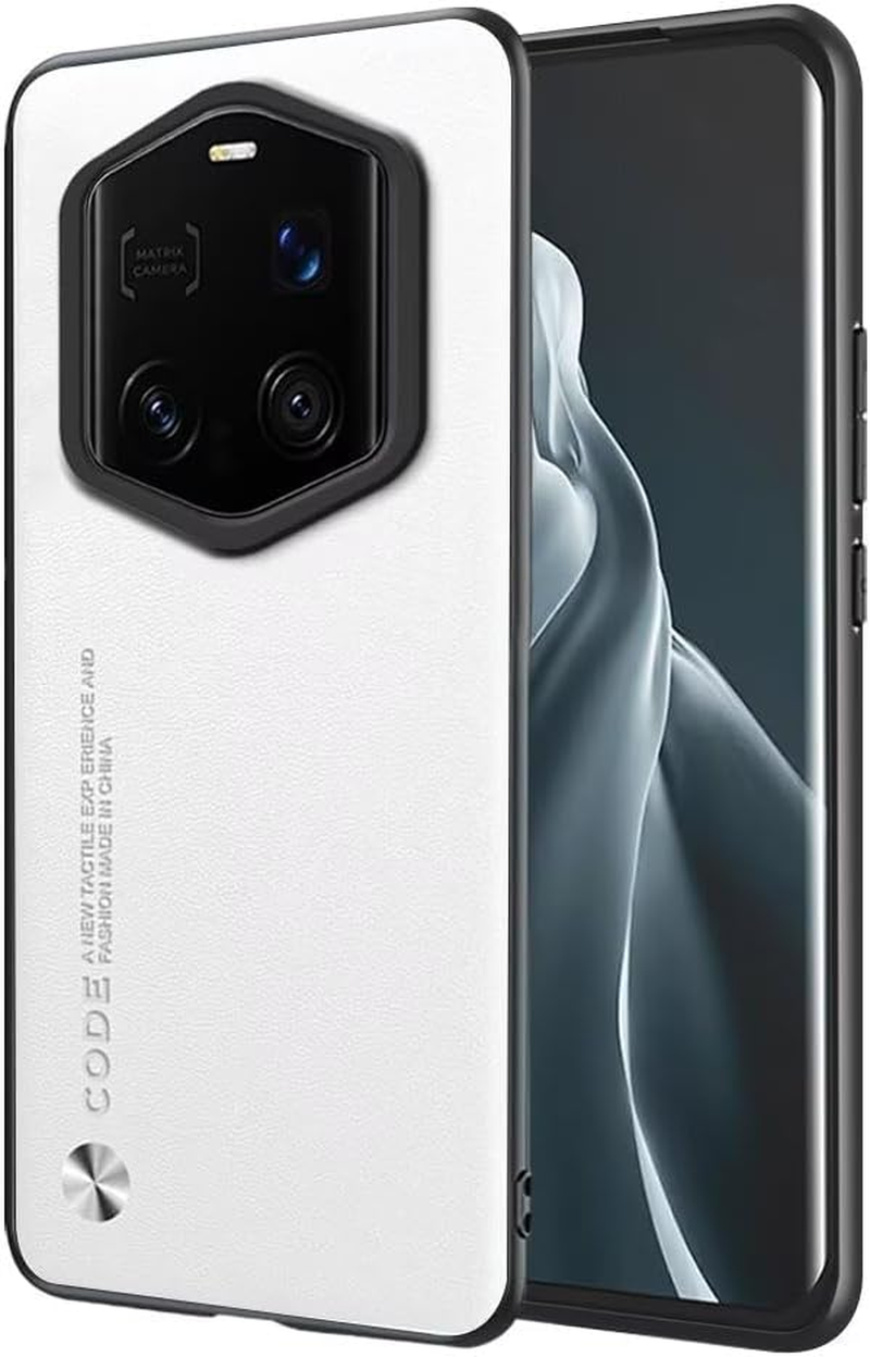 EASSGU Case for Smartphone, Compatible with Honor Magic7 RSR Porsche Design (6.8 Inches), Business Style Mobile Phone Case with PU Leather Back - White - Dark Purple, Honor Magic7 Pro 5G image number 2