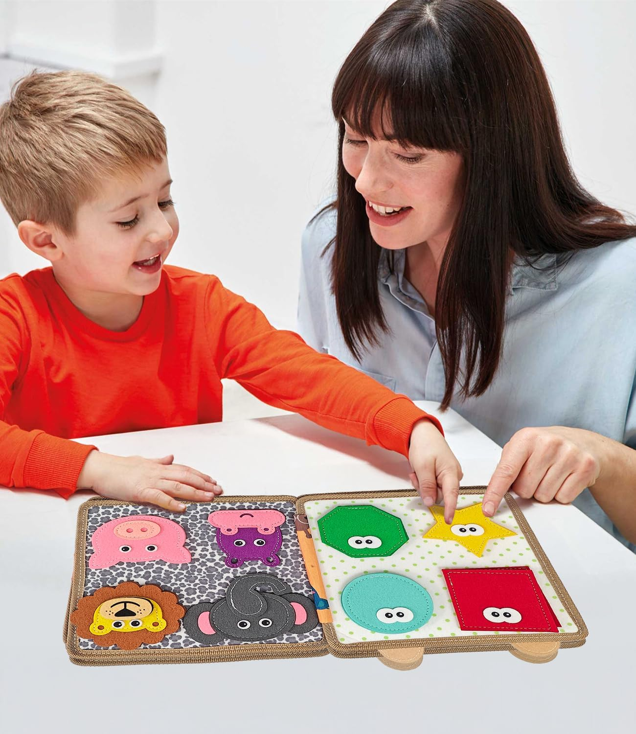Busy Book for Toddlers, Toddler Busy Board Felt Quiet Book Including 9 Themes Preschool Learning Activities Educational Sensory Toy for Kids Gift, 3D Rainbow Montessori Board Sensory Toy image number 3