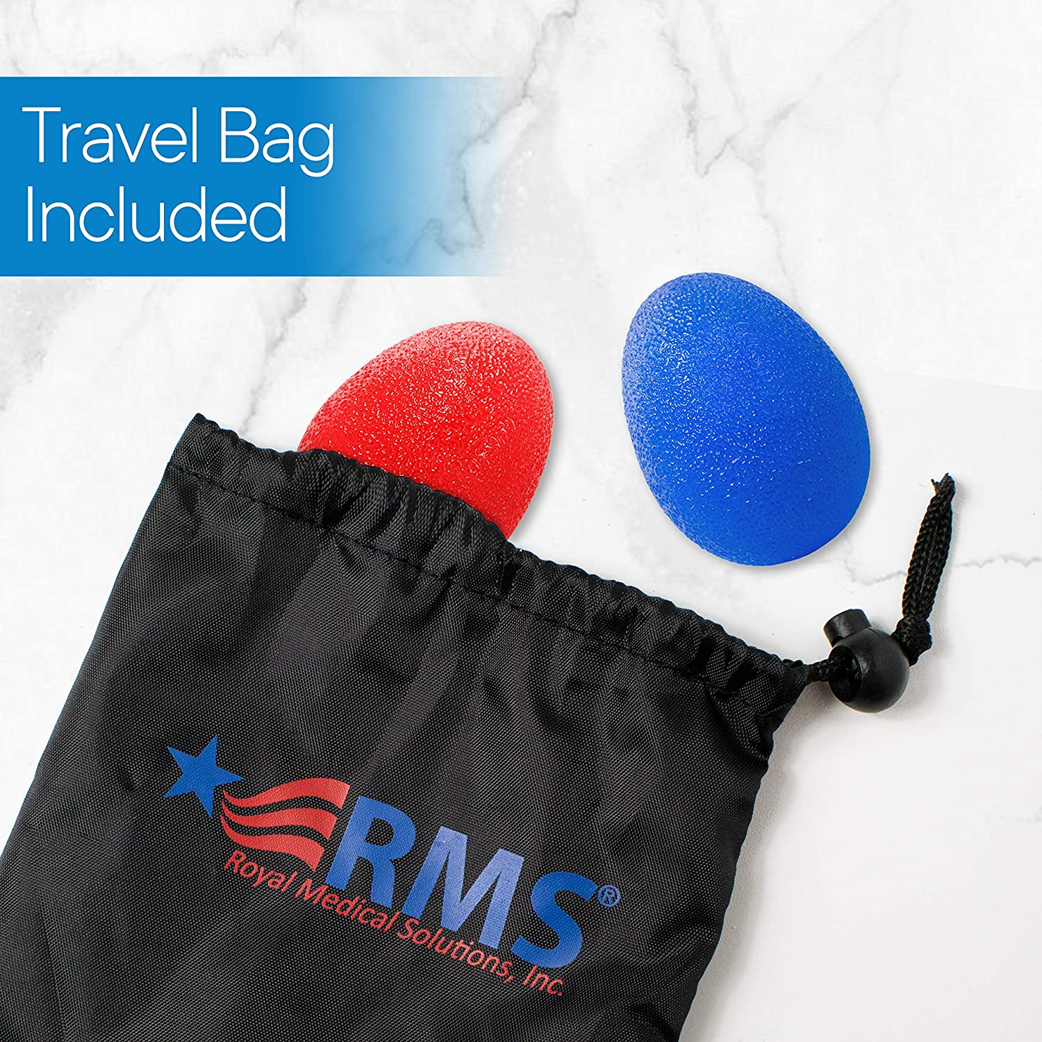 RMS 4-Pack Hand Exercise Balls - Physical & Occupational Therapy Kit for Strengthening Grip & Reducing Stiffness - Arthritis Pain Relief Exerciser for Rehabilitation, Fidget, Stress Relief image number 4