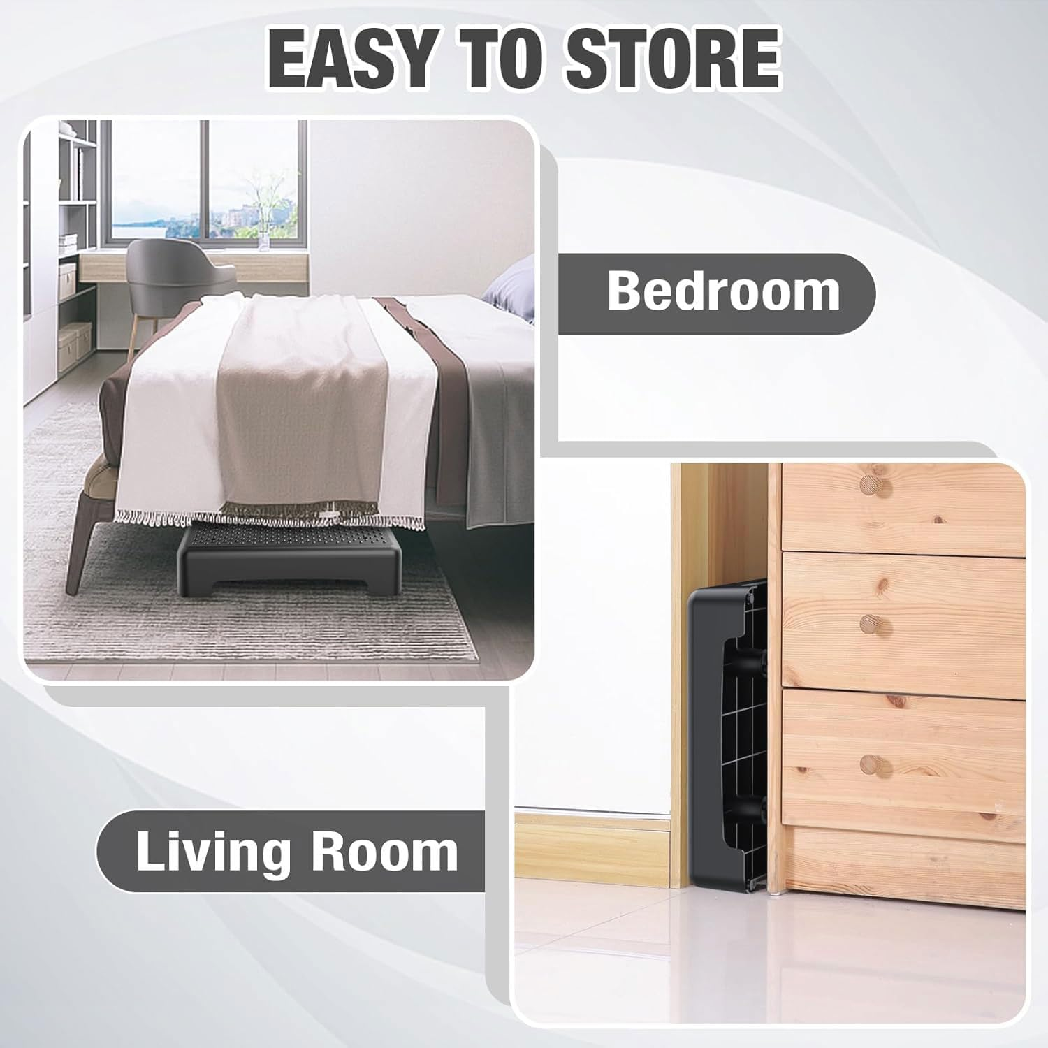 Mobility One Step Stool for Adults & Seniors, Step Stool, Non-Slip Step Platform Indoor and Outdoor, Portable Step Riser, Safety Step for Car, Bedside, Office, Shower, Stairs (Black) image number 5