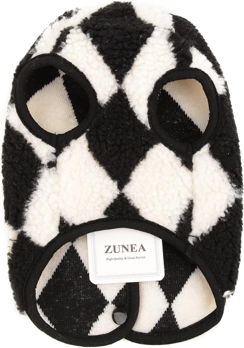 Zunea Winter Jacket Coat for Small Dogs Fleece Jumper Soft Warm Puppy Clothes Fuzzy Sweater Coat Plaid Fluffy Cold Weather Vest Pet Girl Boy Apparel Chihuahua Doggy Yorkie Cats Clothing Black L image number 6