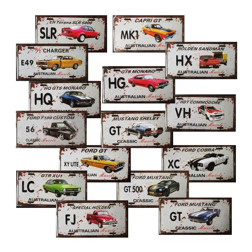 Tootoo Aussie Muscle Car License Sign - Tin, 30Cm X 15Cm, Wall Mount, Vintage Car Style image number 4