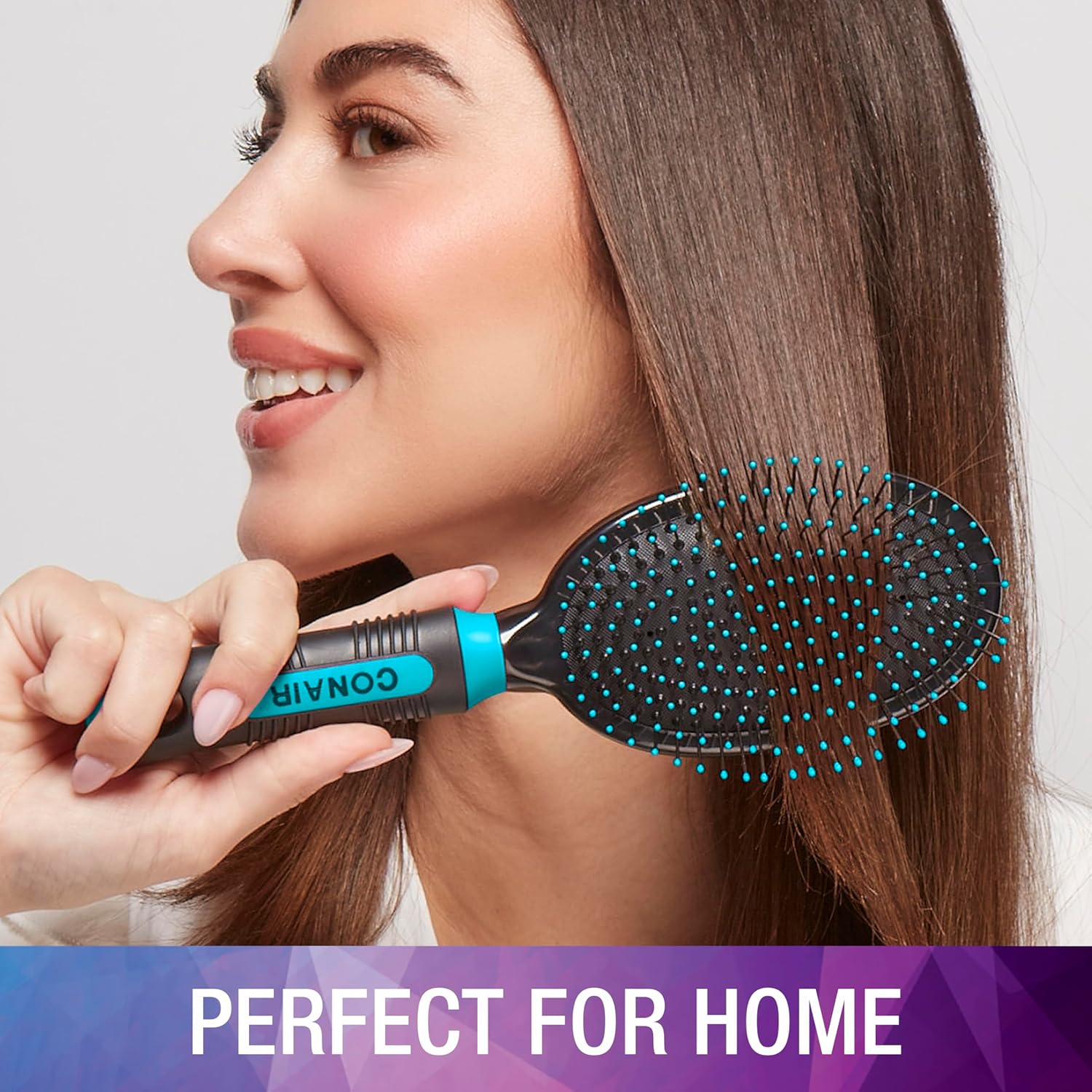 Conair Salon Results Hairbrush Set - Travel Hair Brush - Hairbrushes for All Hair Types - Curly Hair Brush - Hairbrush - Detangler Brush - Travel Size + Full-Size Brush image number 5