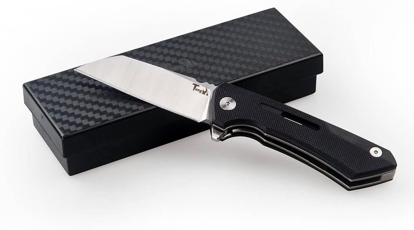 Pocket Folding Knife, 2.5 Inch 5Cr13 Stainless Steel Blade, Black G10 Handle, Small Knife for Everyday Carry Outdoor Camping image number 3