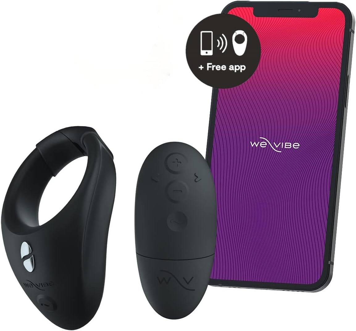 We-Vibe Bond Wearable Cock Ring - Vibrating Penis Ring with Easy-On Quick-Release - App & Remote Controlled - 2 Sizes with Custom Fit Link 35-42Mm - Adult Sex Toys for Men and Couples