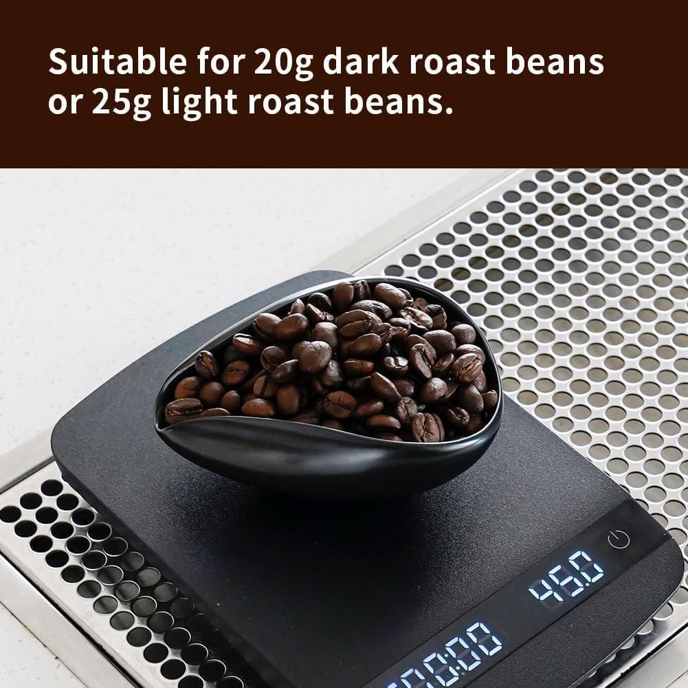 Watchget Ceramic Coffee Dosing Cup & Tea Storage Tray, Single Dose Measuring Container for Coffee Beans & Loose Leaf Tea Dosing Vessel, Black image number 4