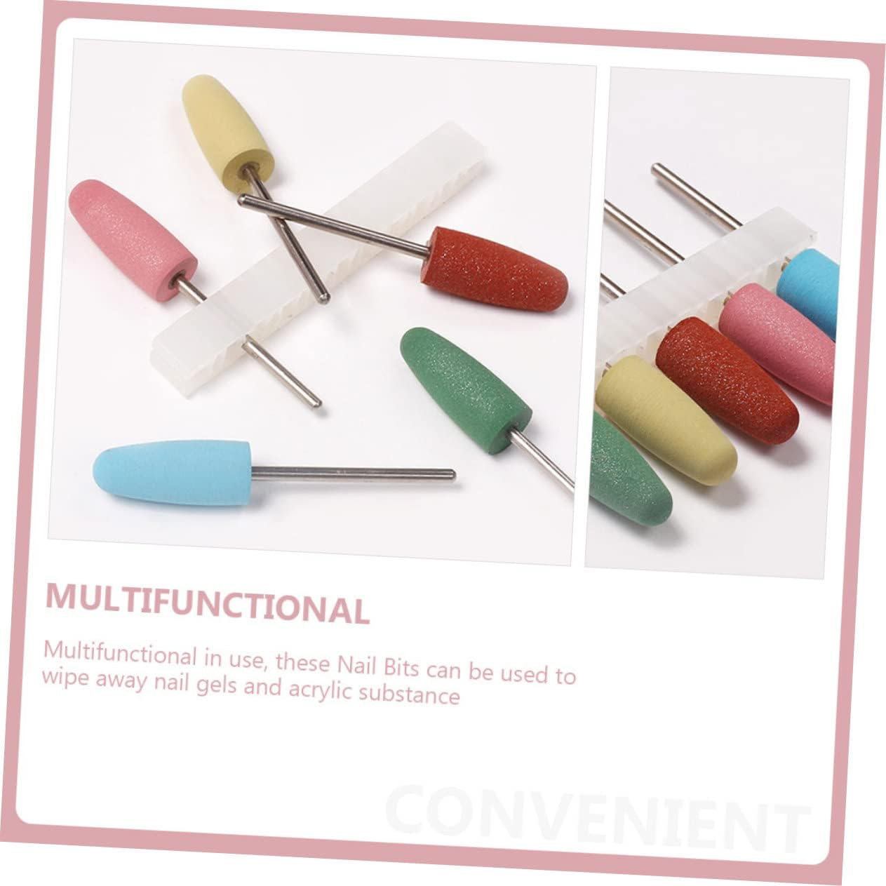 KAILIKETIY 5Pcs Multi-Functional Nail Drilling Polishing Heads Sturdy Material Nail Care image number 6
