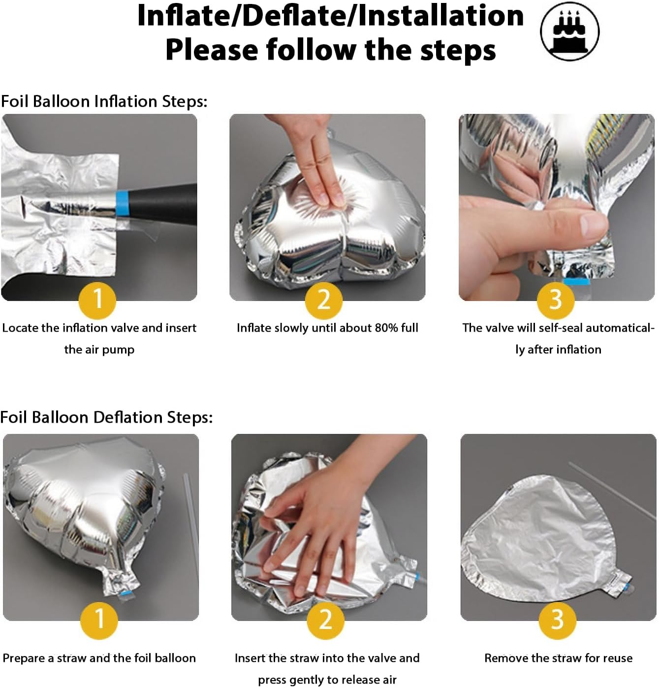 Birthday Balloon for Girls & Boys - Blue Happy Birthday Decorations Set with Crown, 45 Latex Balloons (15 White, 30 Light Blue), 3 Heart Foil Balloons (18"), Ribbon, Party Backdrop Kit image number 2