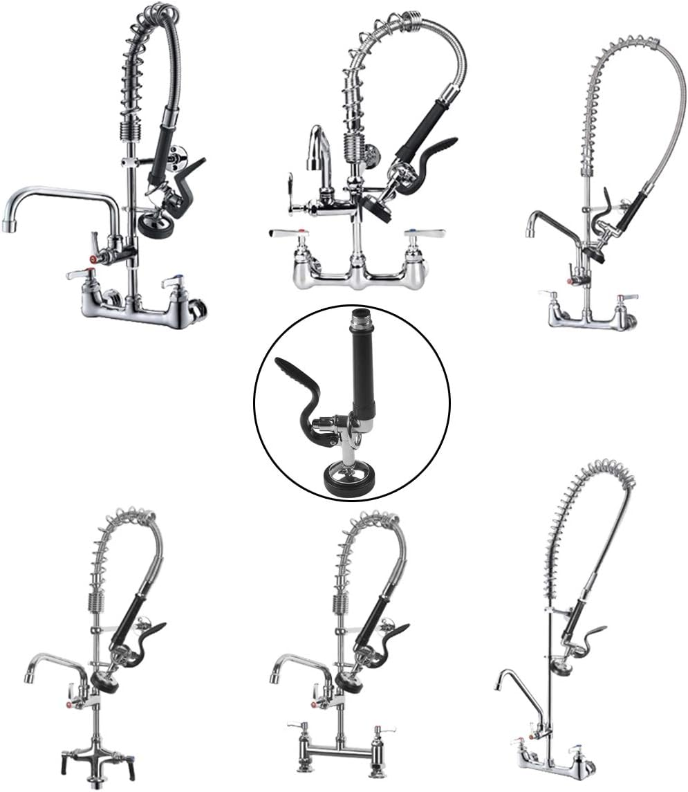KWODE Pre-Rinse Spray Valve Head for All Commercial Kitchen Sink Faucet, High Pressure Dish Sprayer Nozzle with Hand Grip Assembly Replacement Kit for Restaurant Industrial Faucets image number 5
