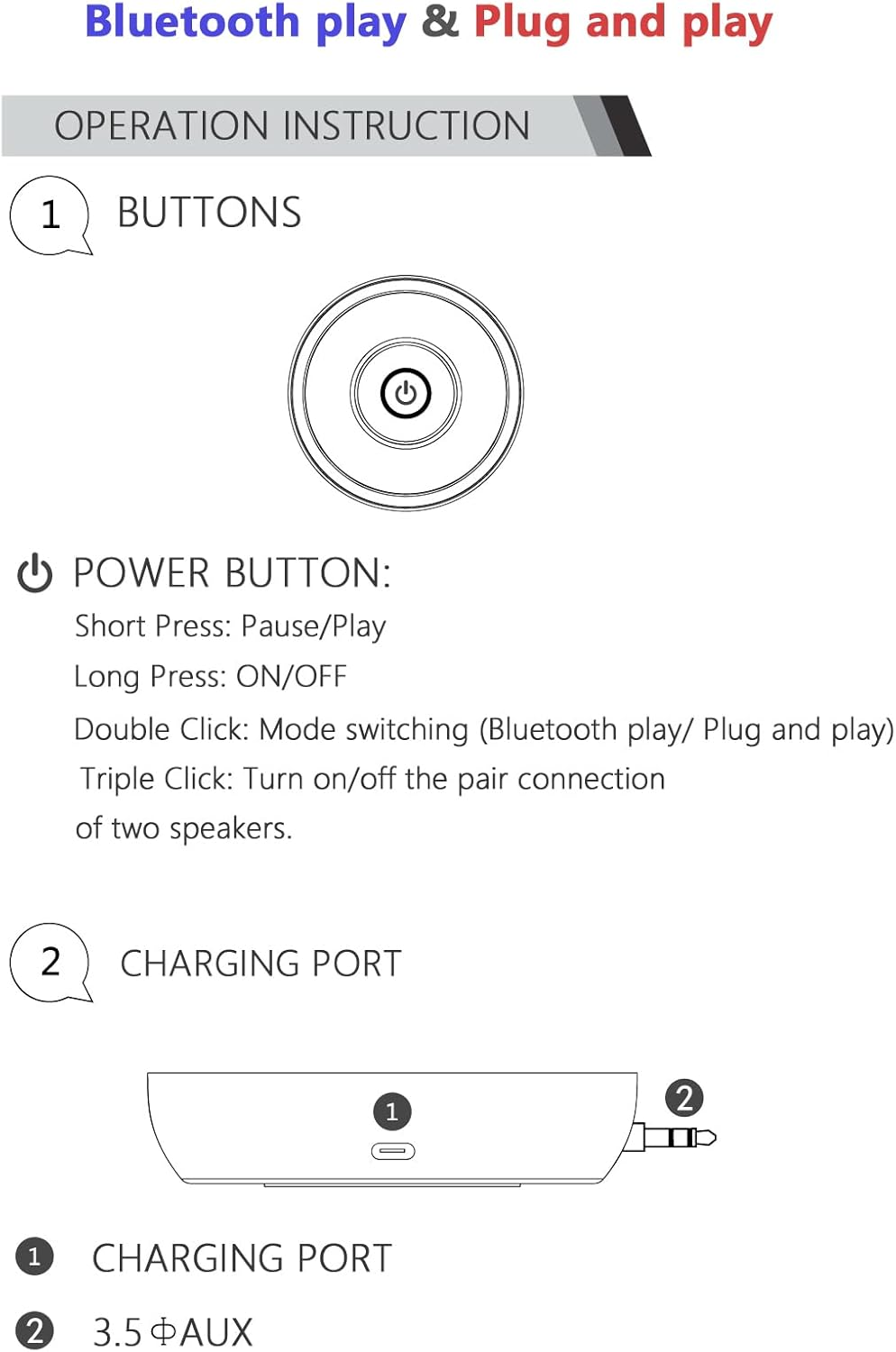 I-VOM Wireless Mini Speaker with 3.5Mm Aux Input Jack, 3W Loud Portable Speaker for Iphone Ipod Ipad Cellphone Tablet Laptop, with USB Rechargeable Battery, Gift Choice for Kids, Silver image number 4