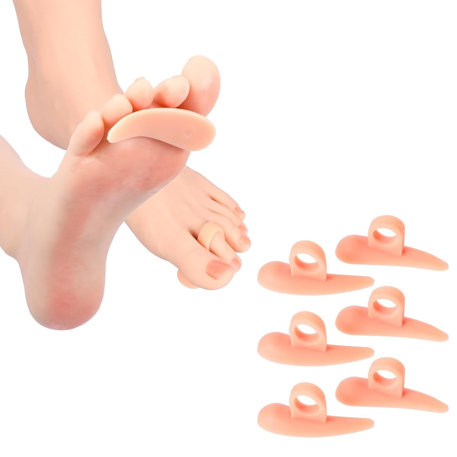 Hammer Toe Corrector for Women & Men | Gel Toe Spacers & Separators | Realign Bent, Crooked, Curled, Claw, Hammertoes | Soft Support for Straightening image number 5