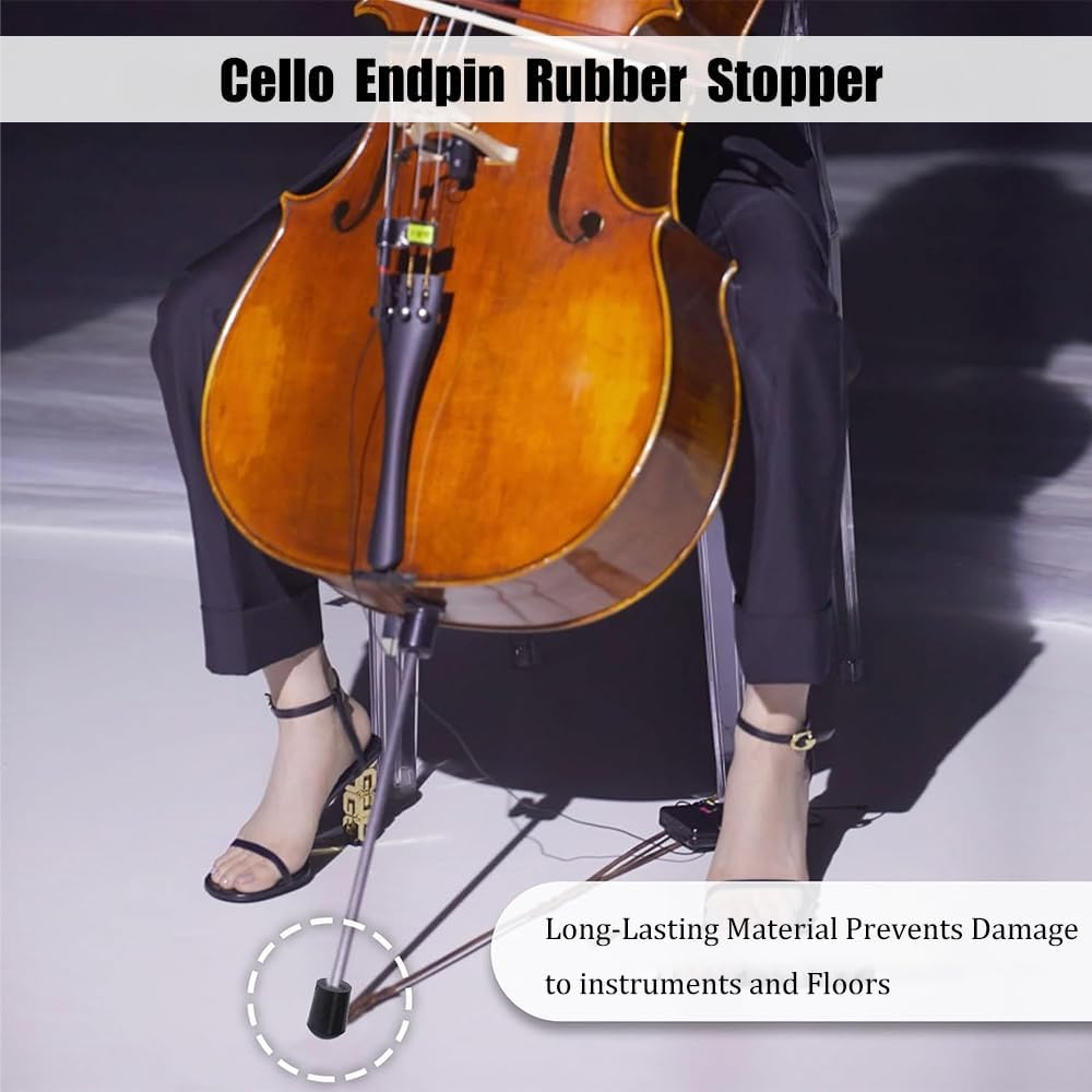 Cello Endpin Stopper Tips, 8-Piece Set, Rubber Anti-Slip Anchor Accessories for Double Bass image number 2
