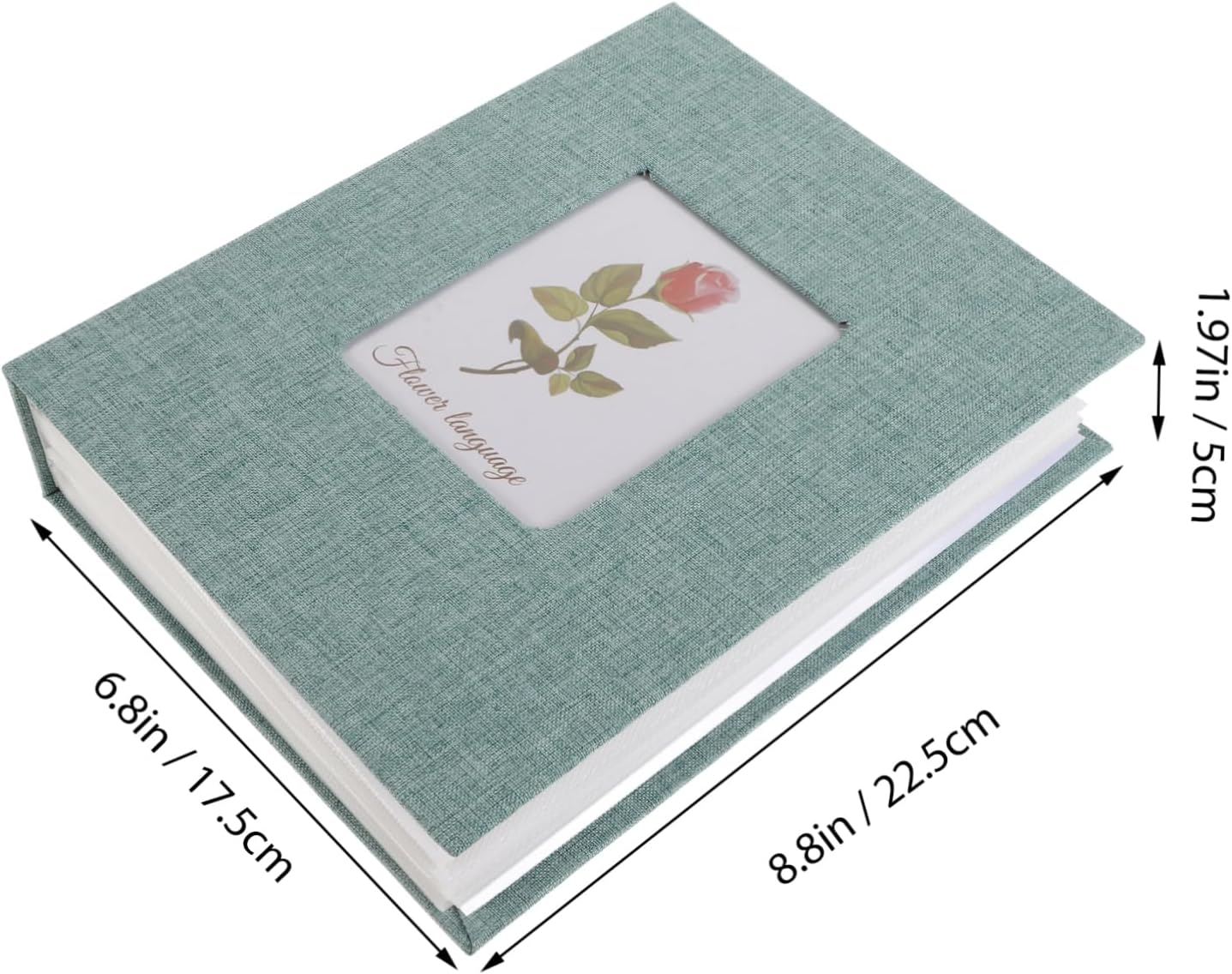 Pictures Book Album for Boy Photo Album for Growth Record Green Cover White Pages Keepsake For