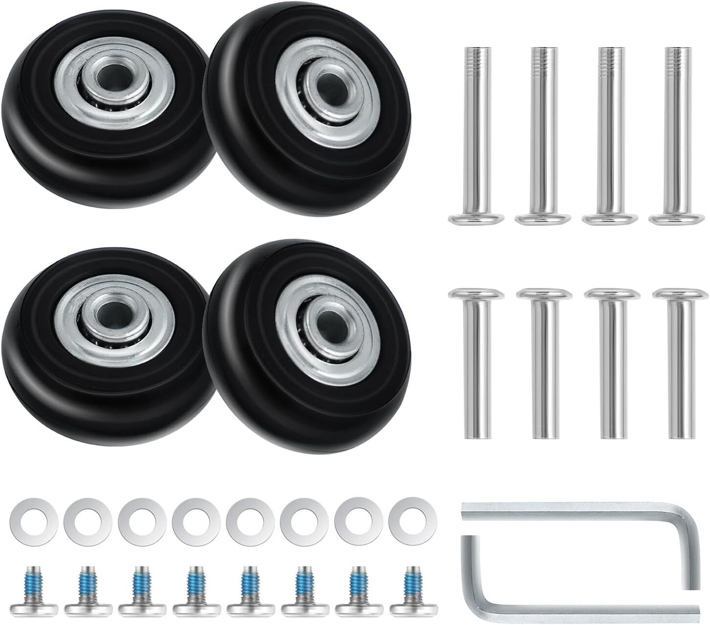 HANABASS Luggage Caster Silent Swivel Replacement Wheels for Suitcase Travel Spare Parts Repair Kit Compatible Luggage Suitcase Wheels Assembly image number 3